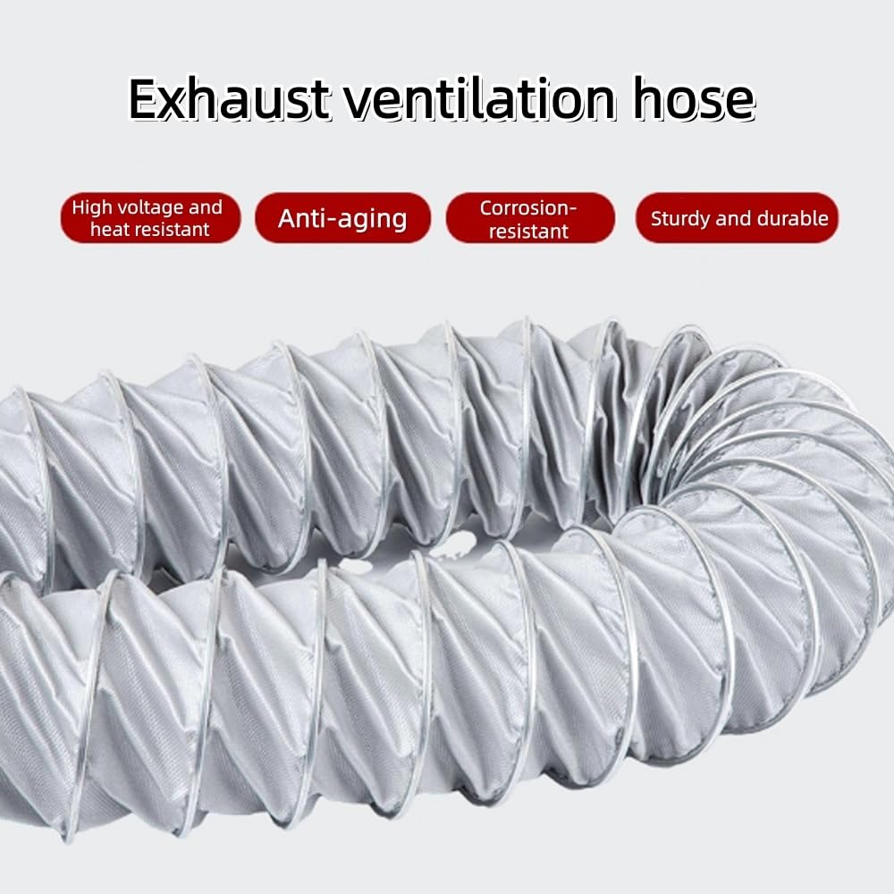 Abluftschlauch Flexibles Abluftrohr 100mm Lüftungsschlauch Für HVAC, Trockner, Dunstabzugshaube, Abluftventilator Und Klimaanlage(L-5m/16.4ft,125mm(4 9/10"))