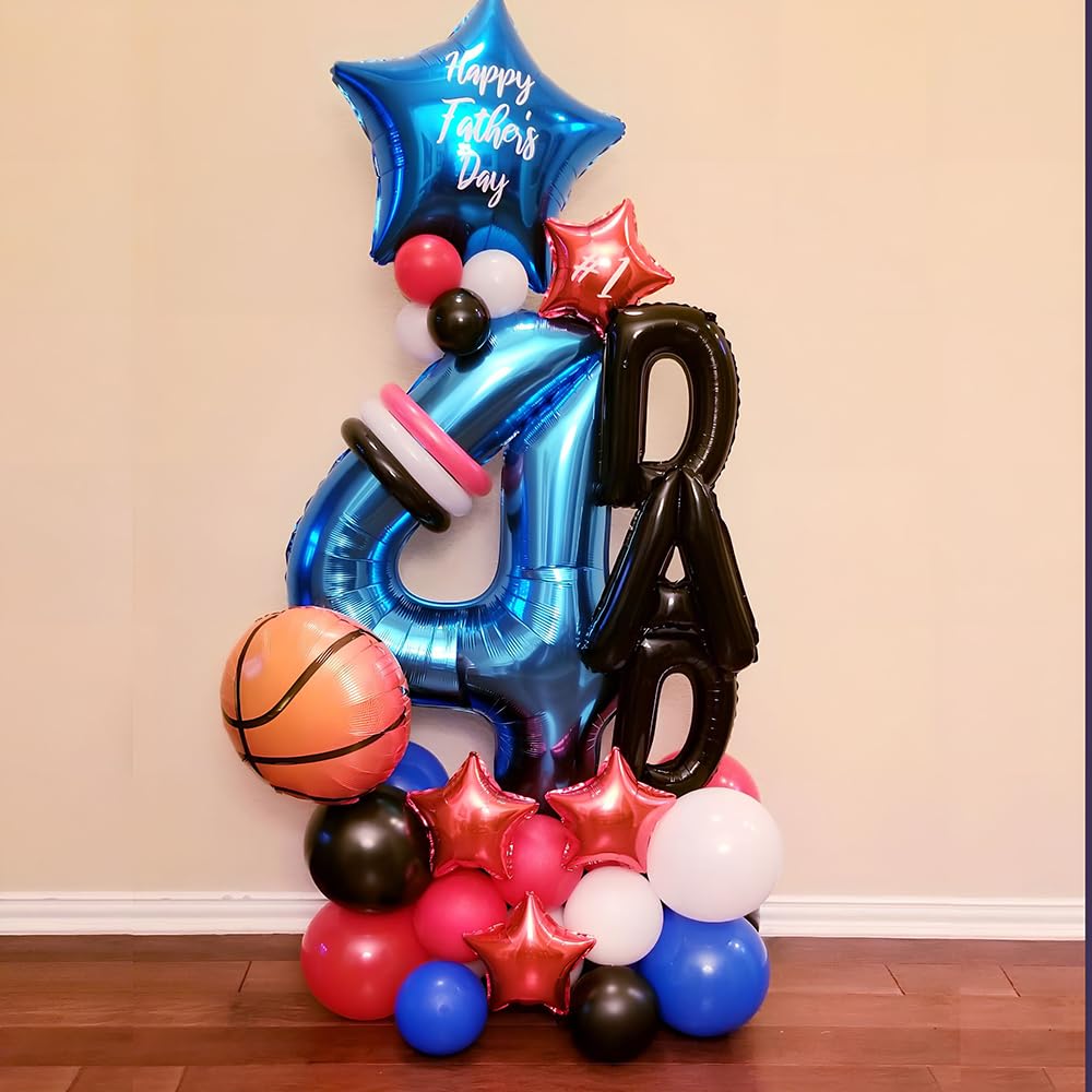 Foil Globo Número 5 Azul 40" (101cm), Inflable Helio o aire, Gigante Numeros 0-9, 10-19, 20-29, 30-100, Grande Globos Decoración para La Boda Aniversario y Cumpleaños Fiestas — view 13
