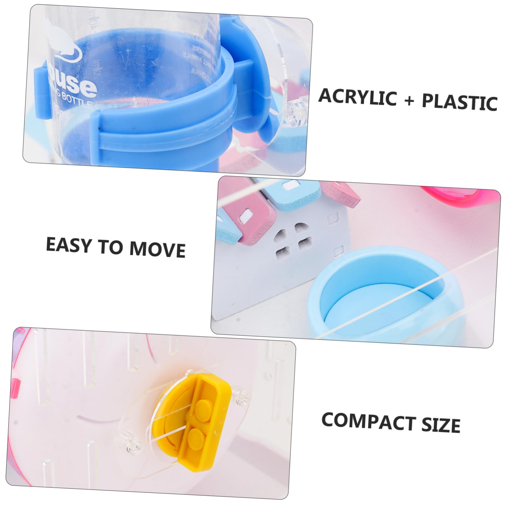 BESPORTBLE Cage à Hamster en Acrylique, 1 Set, Tiroir Amovible, Légère et Décorative, Maison pour Hamster Domestique, Facile à Déplacer Couleur Aléatoire