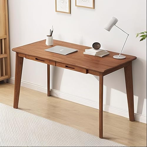 Escritorio de computadora de escritura, escritorio de oficina, mesa de computadora, escritorio de estudio con 2 cajones para muebles modernos de