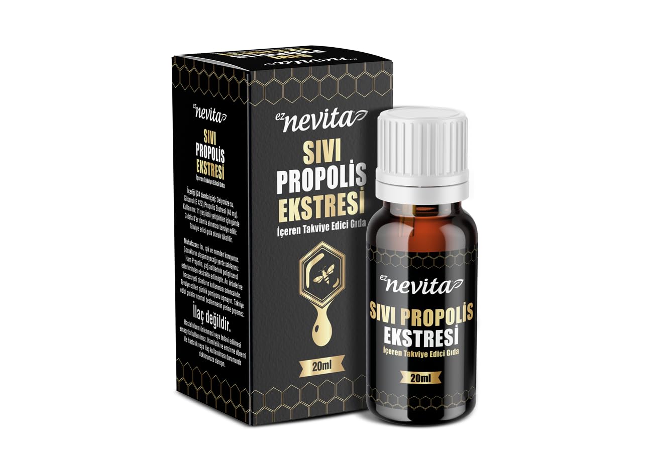 Eznevita Sıvı Propolis Ekstresi 20 Ml | Damla Form | Güçlü Antioksidan Destek, Şeker ve Koruyucu İçermez, Amber Cam Şişede, Çocuk ve Yetişkin Kullanıma Uygun