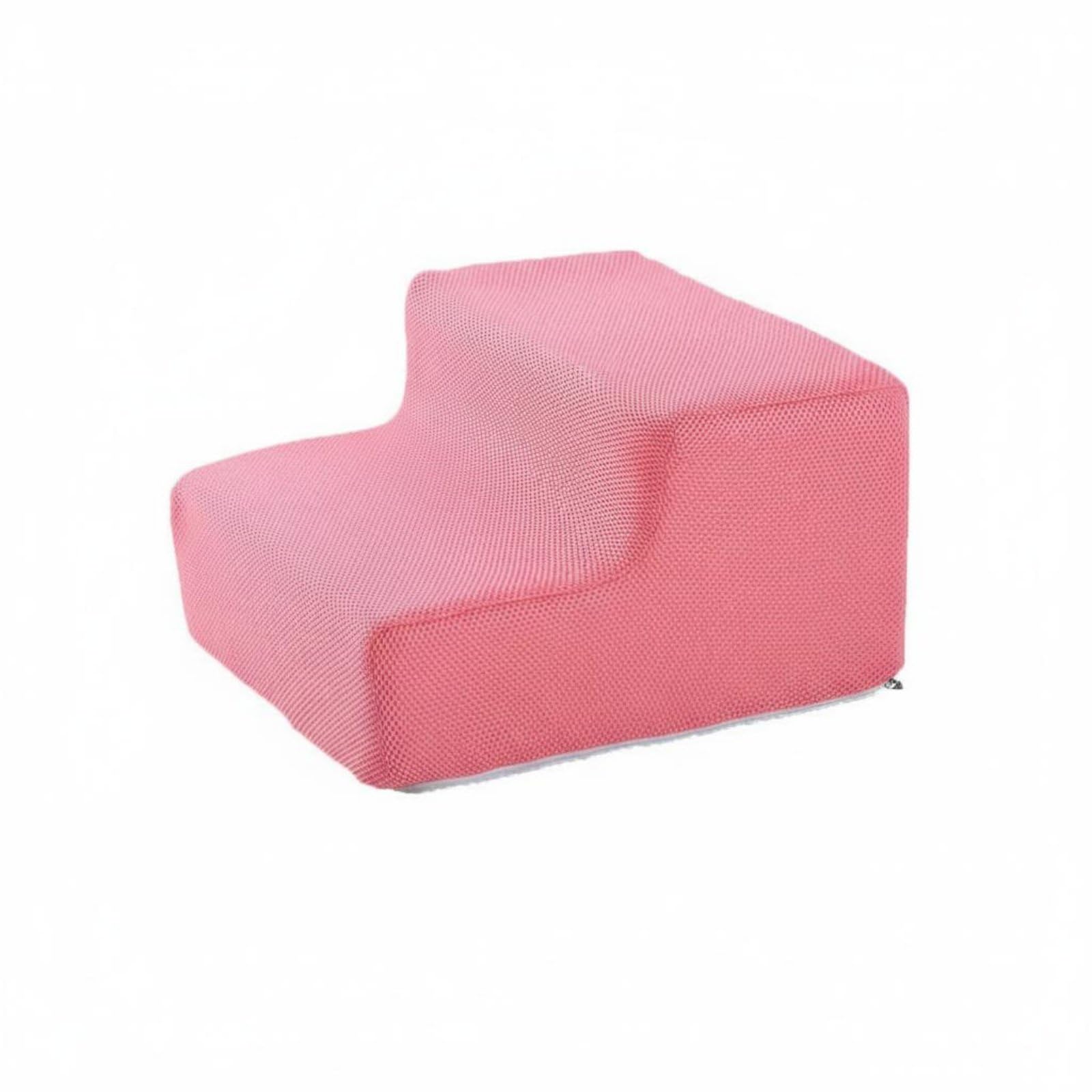 Rampa Industrial Escalera para Mascotas Portátil de Espuma con Superficie Antideslizante y Funda Lavable Adecuada para Facilitar Acceso de Perros a Muebles en Dormitorio, Rosa, 2-Pasos