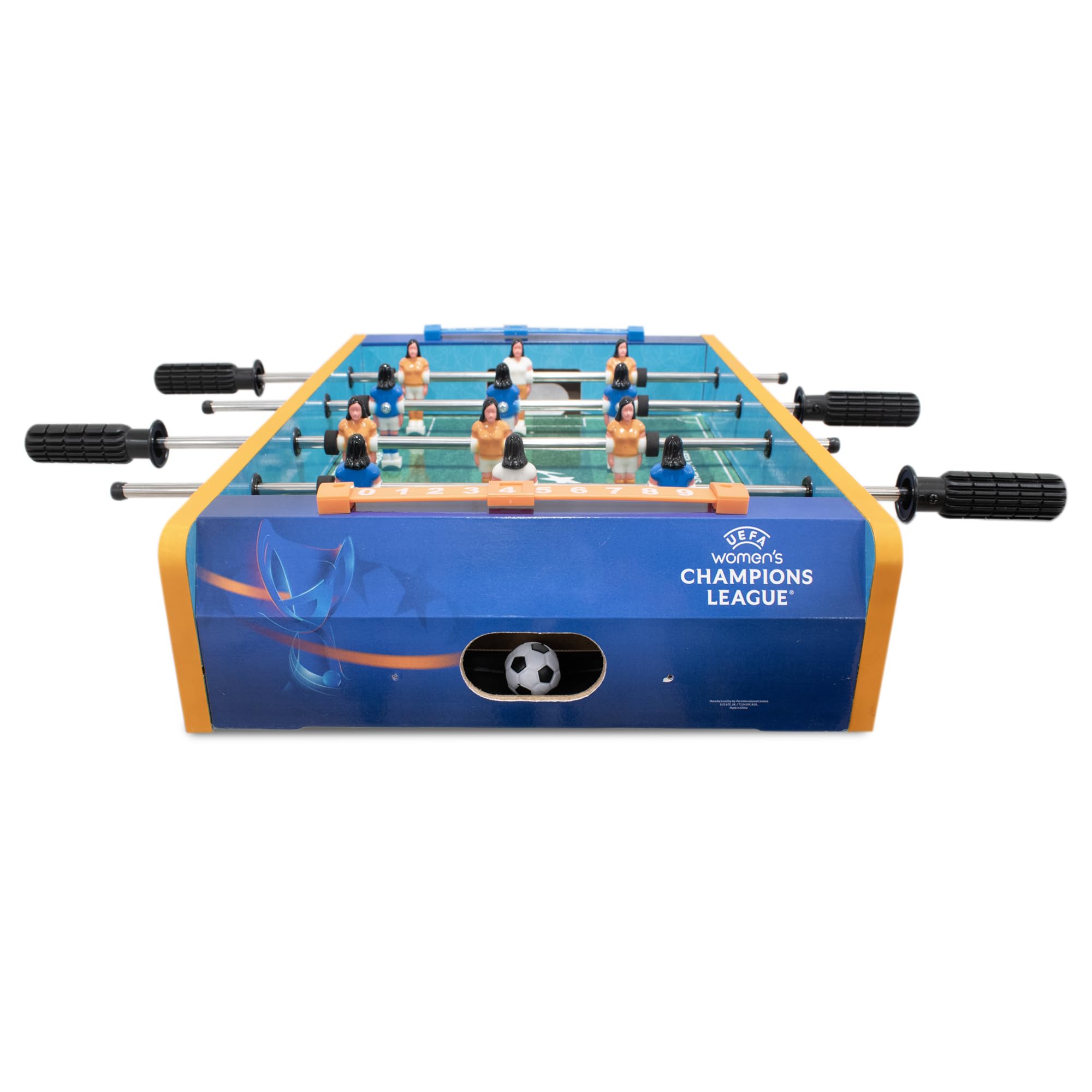 UEFA Calcio balilla da donna Champions League, 50,8 cm, UWCL, prodotto con licenza ufficiale, interattivo, mini calcio balilla, regalo perfetto per bambini, adulti e famiglie