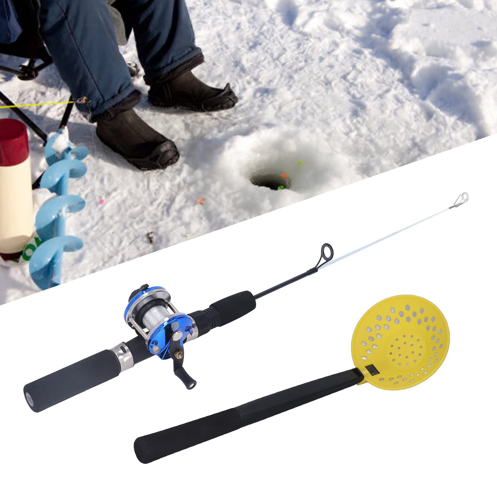 50 cm Angelruten-Set, Kohlefaser-Eis-Angelkombi für den Winter