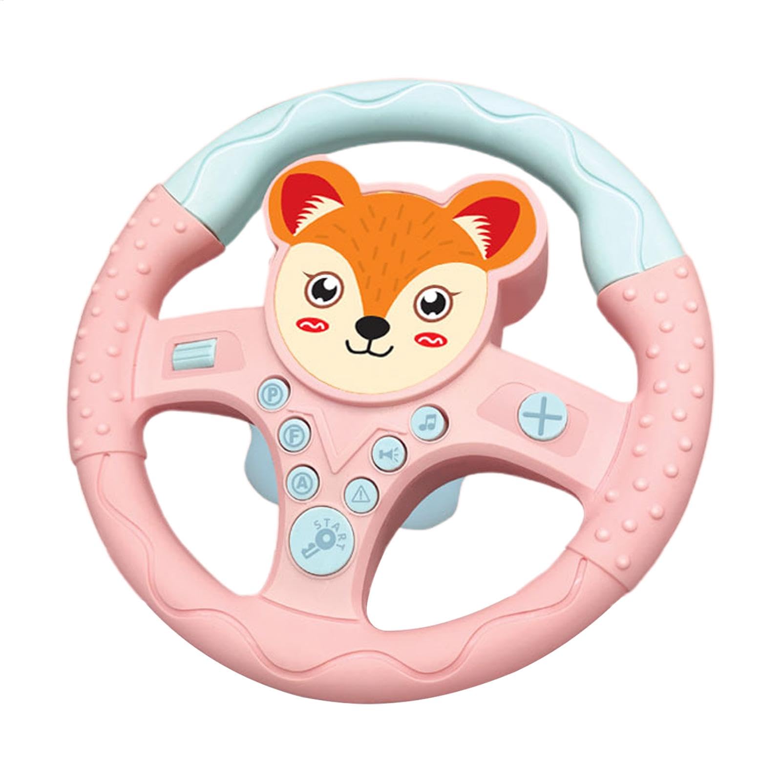 Steering Wheel Toys for Kids - Simulation Kid Car Toys Steering Wheel with Music - Multifunctional Driving Simulator Toy, Preschool Learning Educational Toys for 3 4 5 6 Year Old Kids