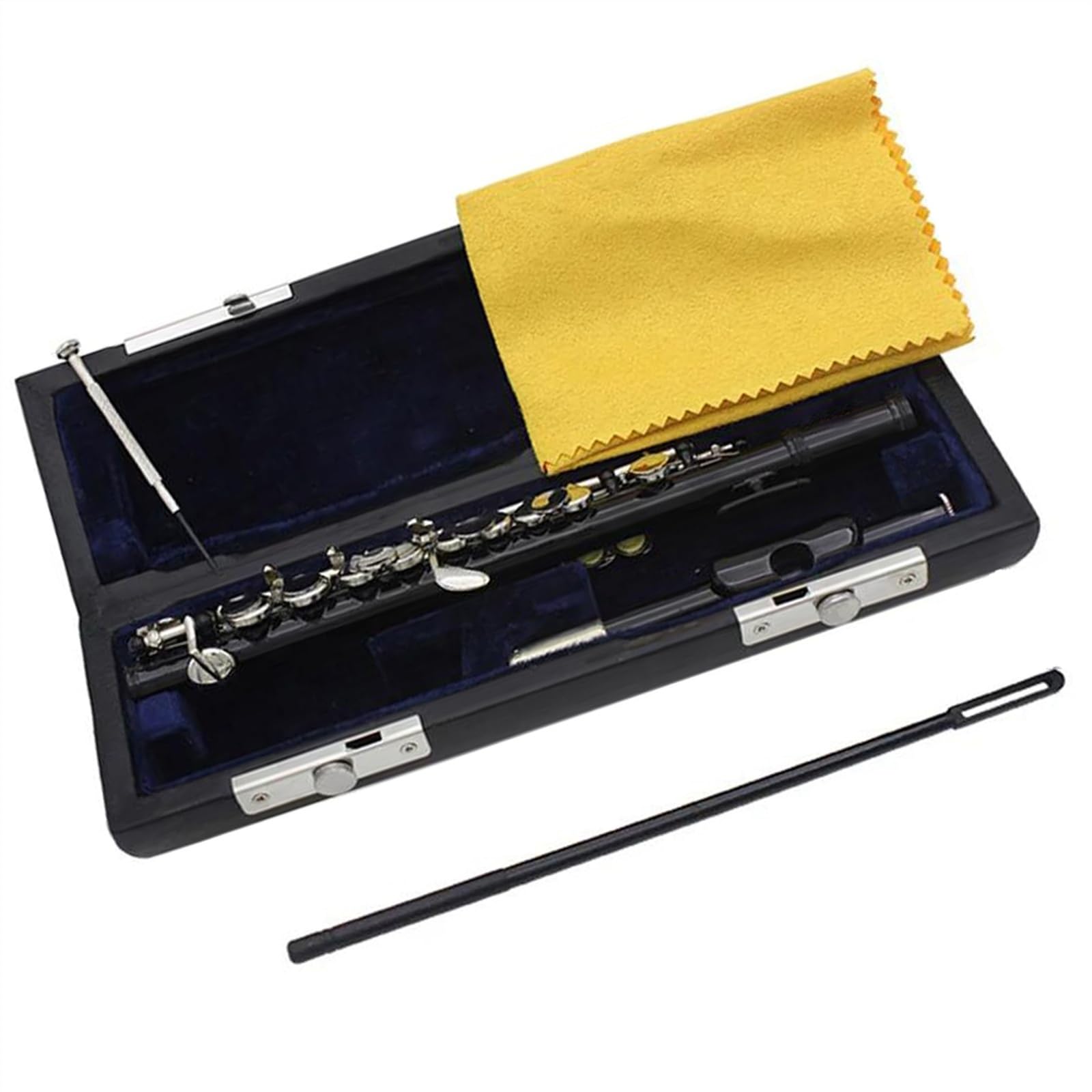 Professionale Flauto Traverso Flauto A 16 Fori Laccato Nero, Tasti In Argento, Piccolo, Cupronichel, Tono C, Flauto Di Medie Dimensioni Con Scatola