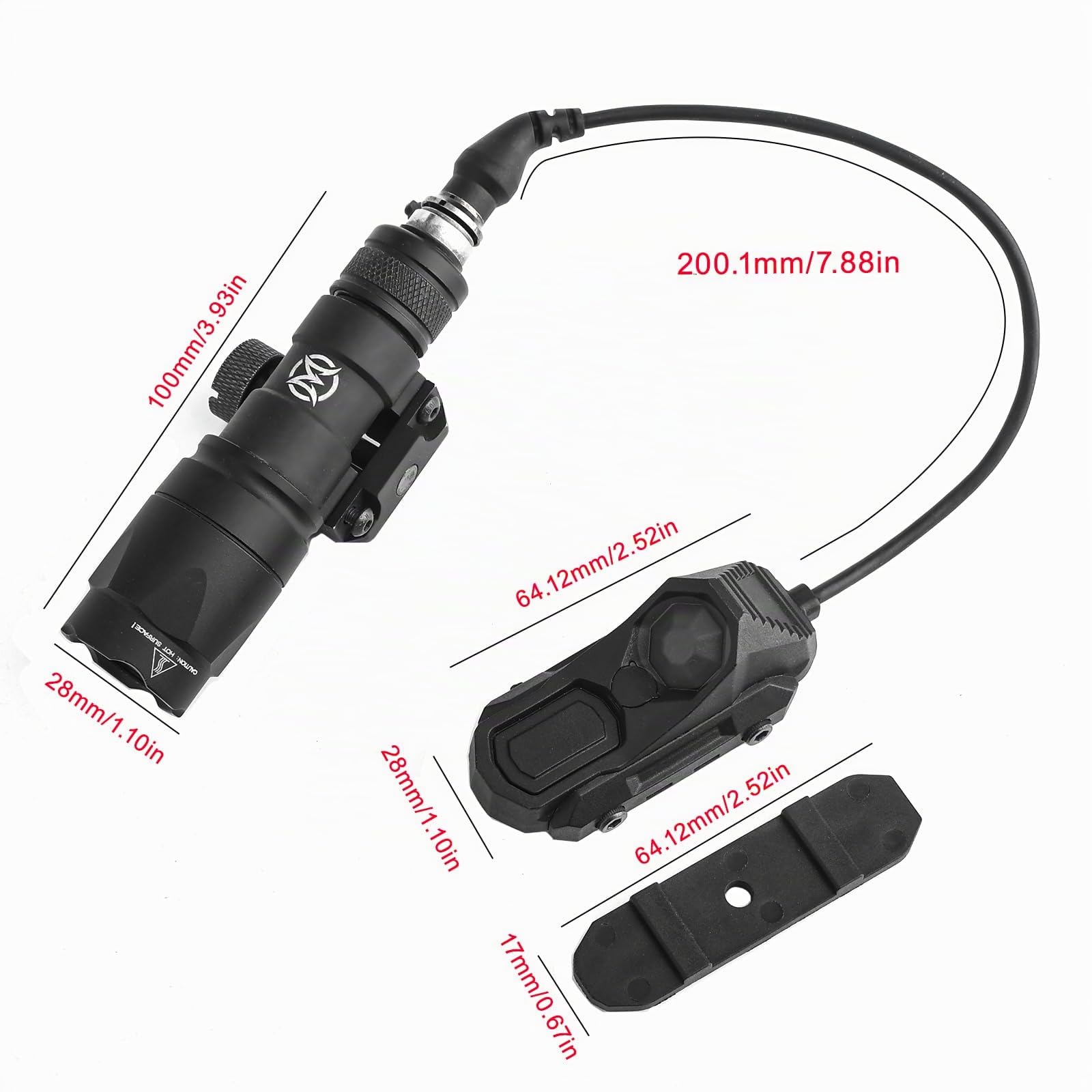 M300A Lampe de Poche Tactique, Lampe Torche 600 Lumen