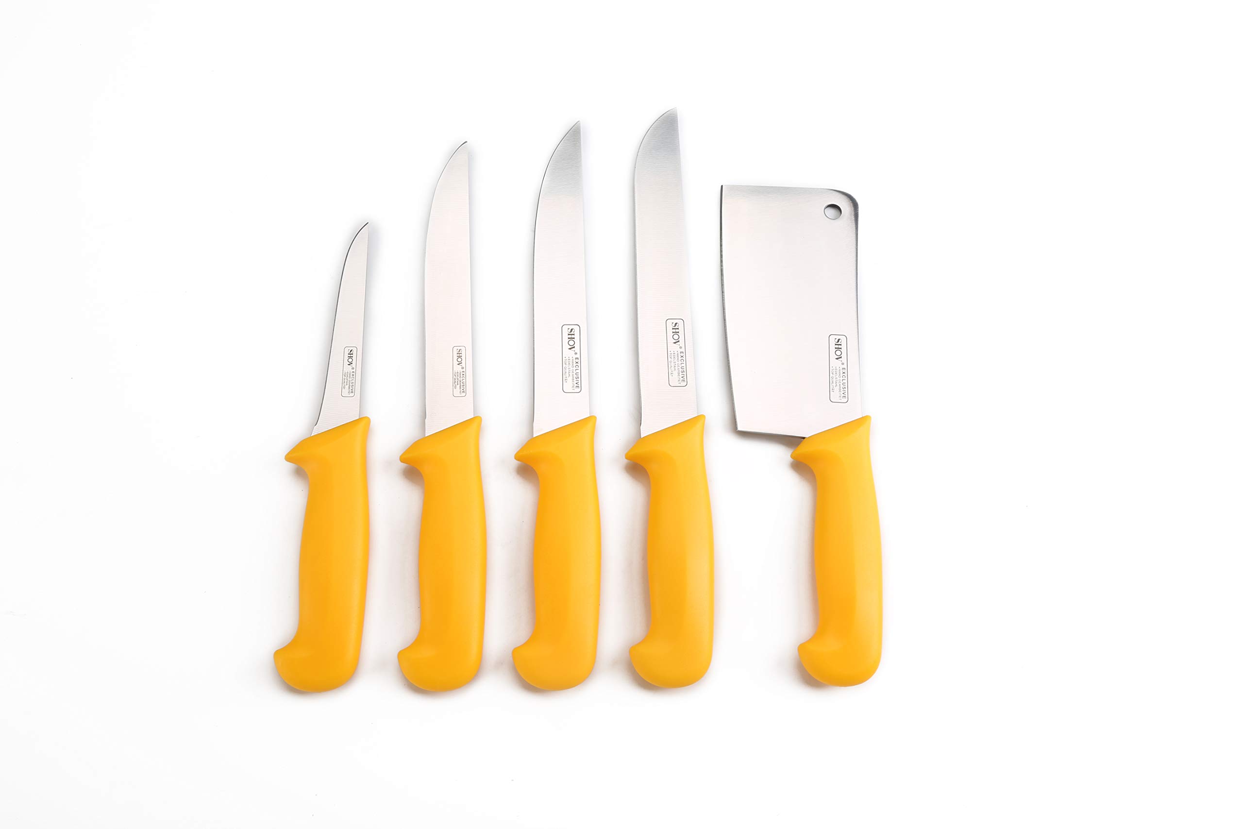 Neudorf Manufaktur Set Di 5 Coltelli Da Macellaio – Qualità Professionale, Acciaio Inox Lavorato A Mano, Manici Ergo-Grip