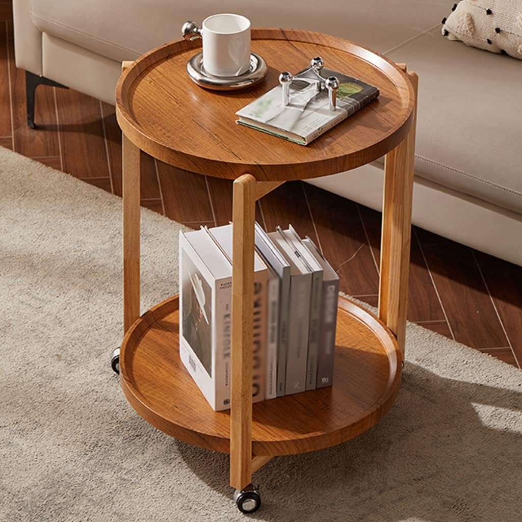 Small Round End Table, 2Tier Round Side Table/Bedside