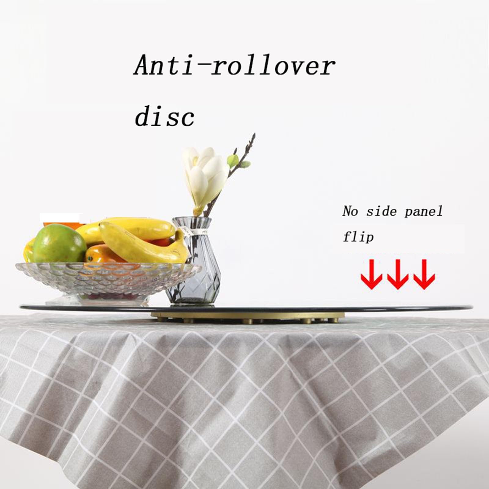 Table de salle à manger rotative de 70 cm, résistante aux expons, résistante à l'usure, facile à nettoyer, idéale pour la décoration de salle à manger et de cuisine, parfaite pour un usage domestique
