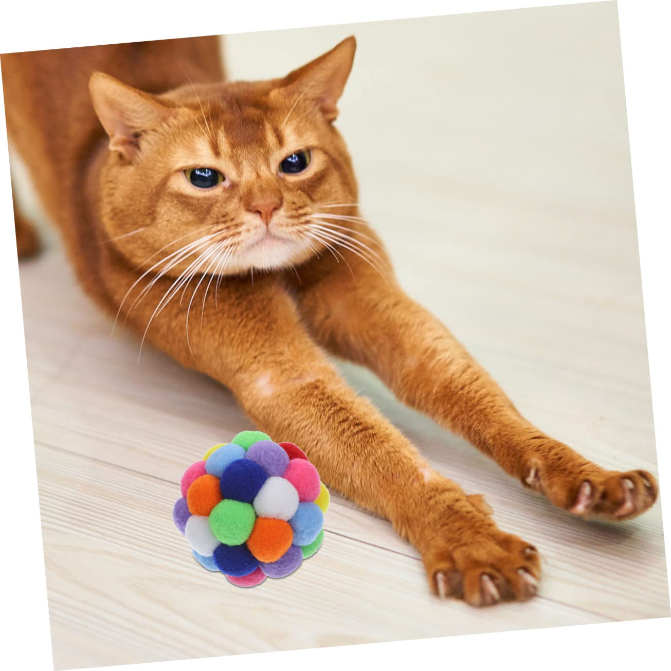BESPORTBLE Lot de 4 Boules Jouets pour Chats D'intérieur en Peluche avec Clochettes, Accessoires Interactifs pour Chaton, Stimule et Divertit Votre Animal
