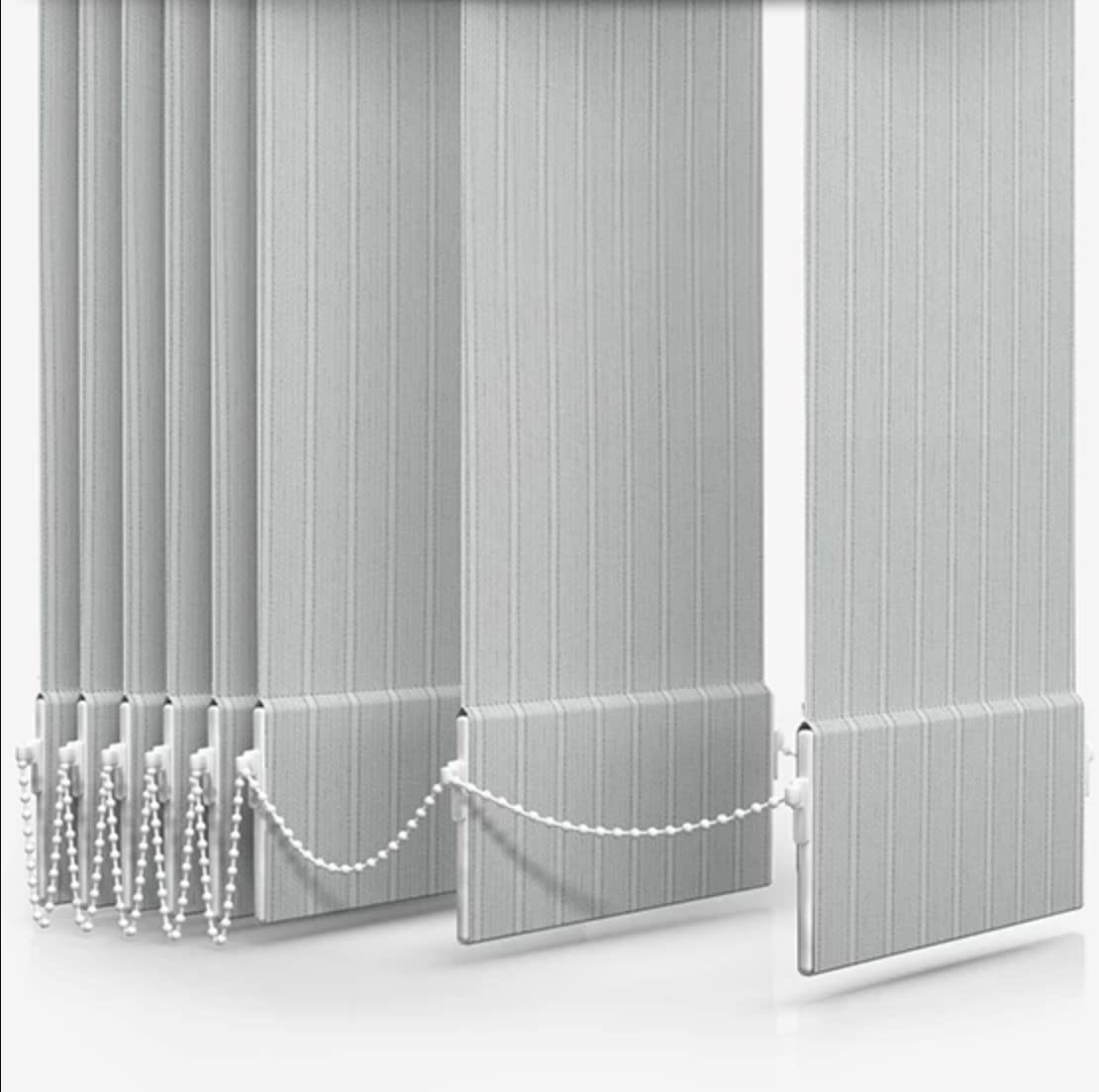 Everyhome White Broadwell Made-To-Measure Vertical Blind Replacement Slats – 127Mm (5") Wide | Free Weights & Chain Included