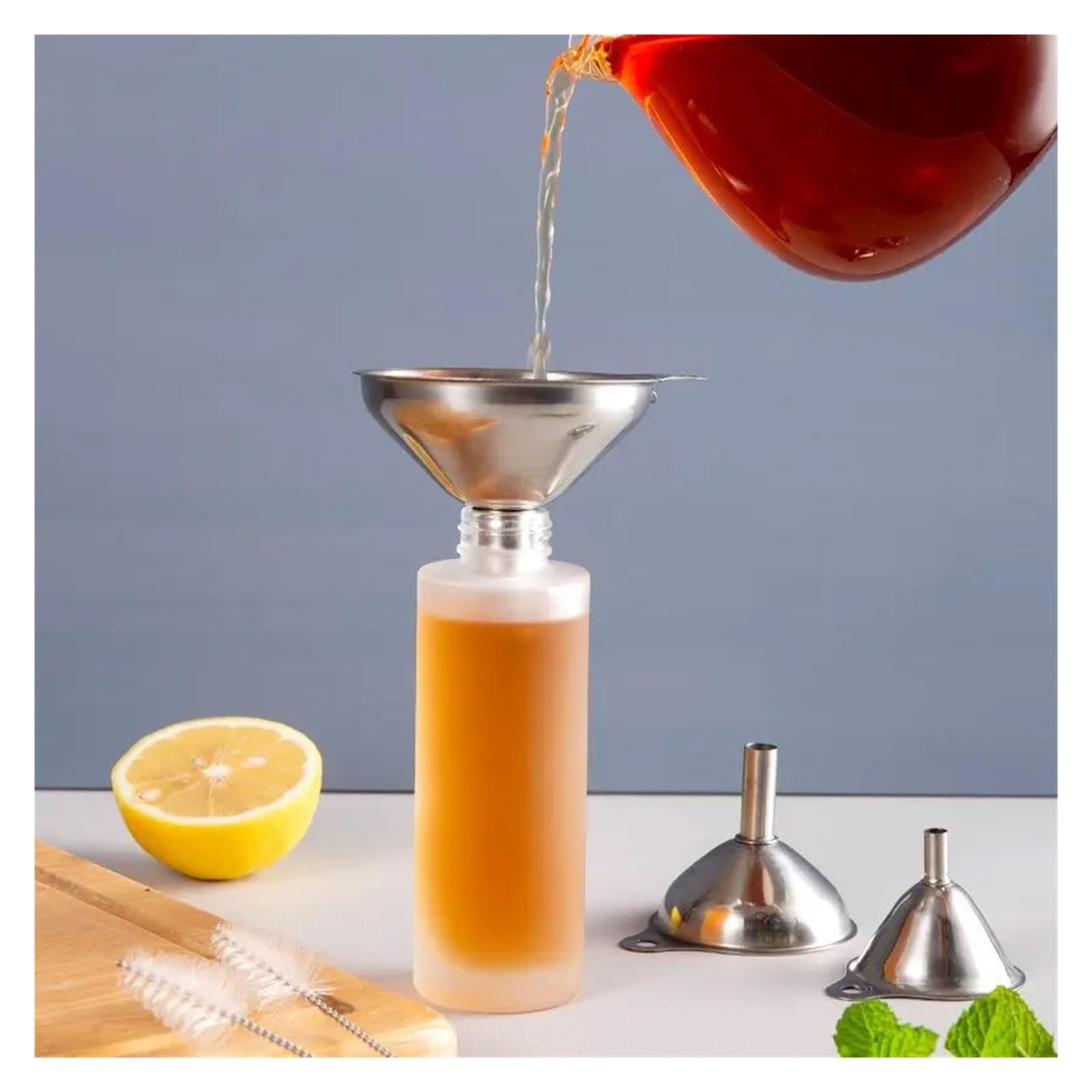 Imbuto in acciaio inossidabile, Set di imbuti da cucina in acciaio inossidabile di diverse dimensioni for il trasferimento di olio da cucina e polvere(3 PCS)
