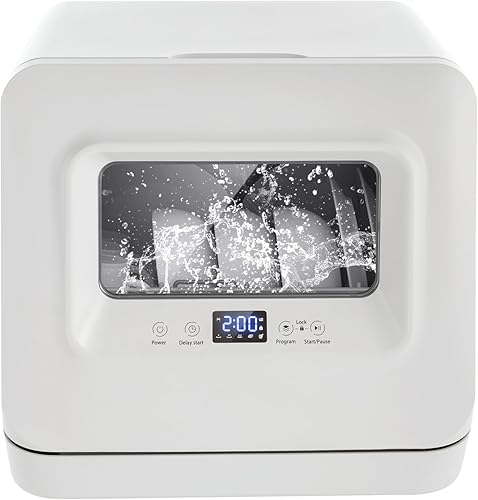 Lavavajillas de encimera portátil con múltiples programas de lavado, más espacio en el interior para apartamentos, dormitorios, caravanas