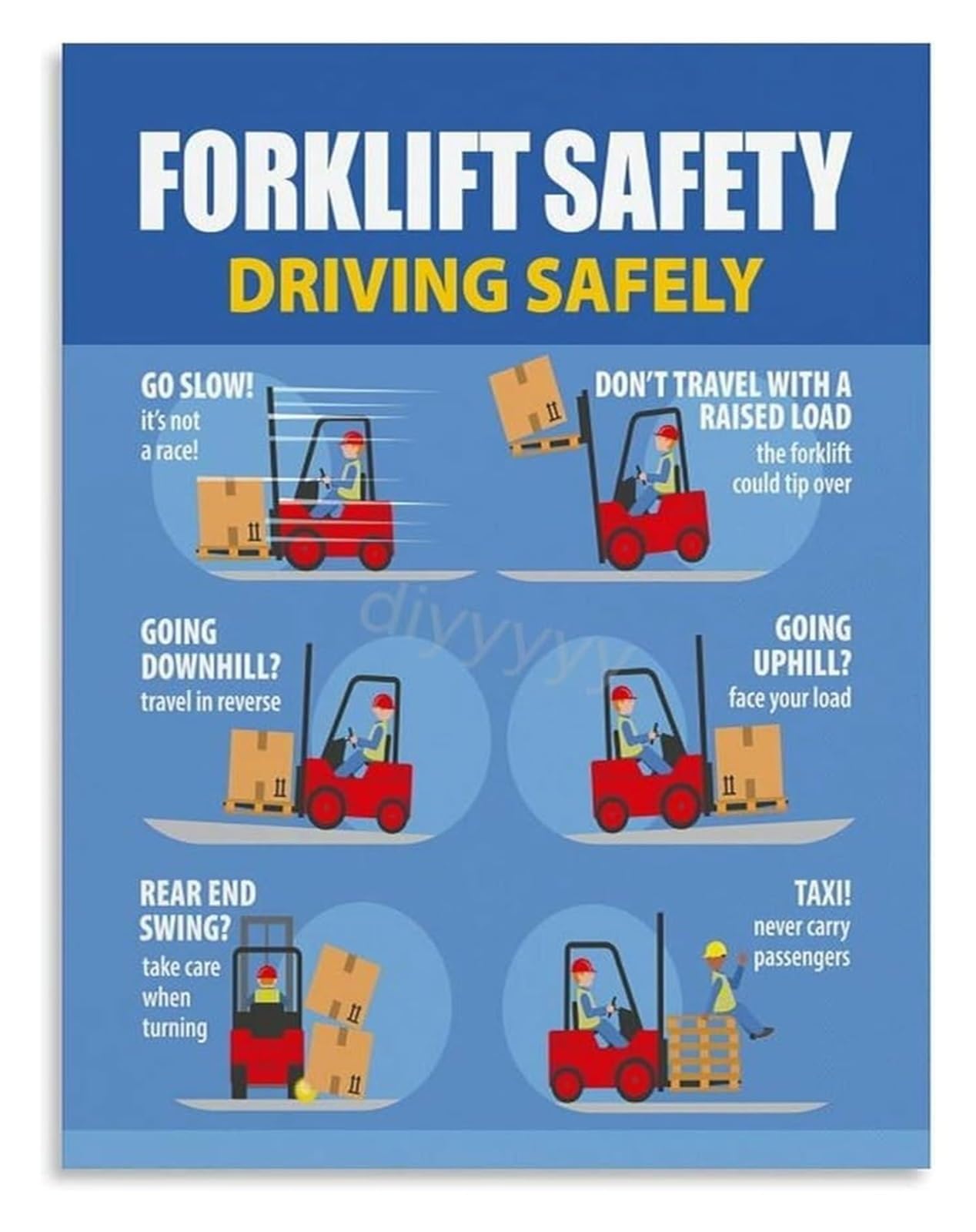 PKNVKZIDK A Constant Reminder Forklift Art Canvas For The Plant Floor Entrance And Mindful Workplace Culture Decor Framed,16x24inch(40x60cm)