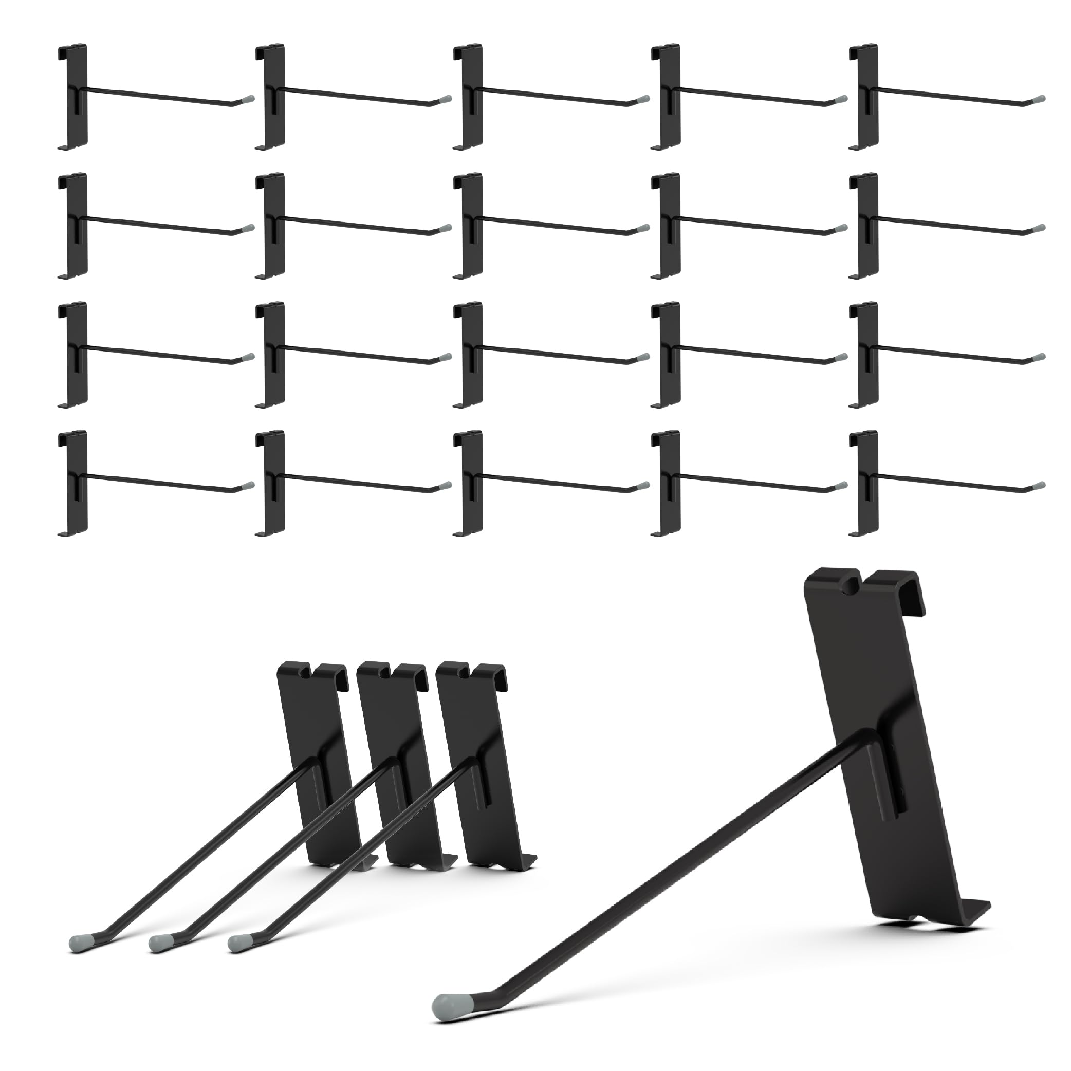 Gridwall Hooks 4 Inch, Black, 50PC, Grid Wall Hooks for Gird Wall Panels Display