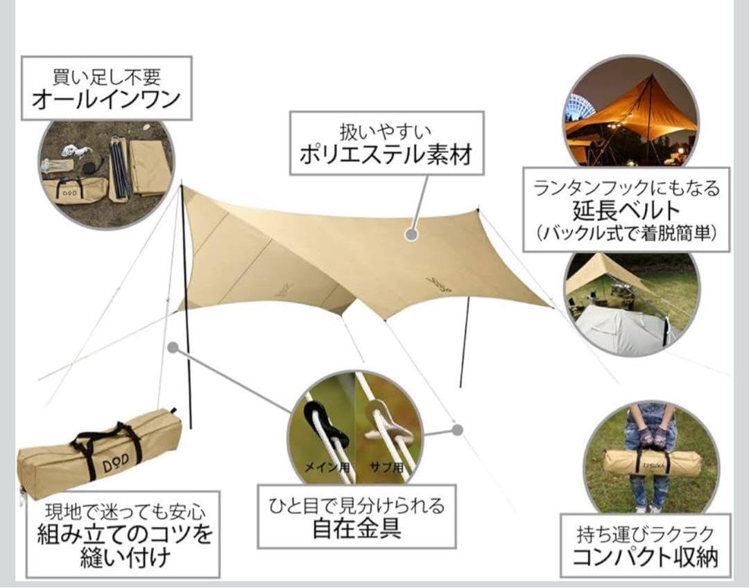 Amazon.co.jp: DO ポリエステルタープ ベージュ いつかのタープ