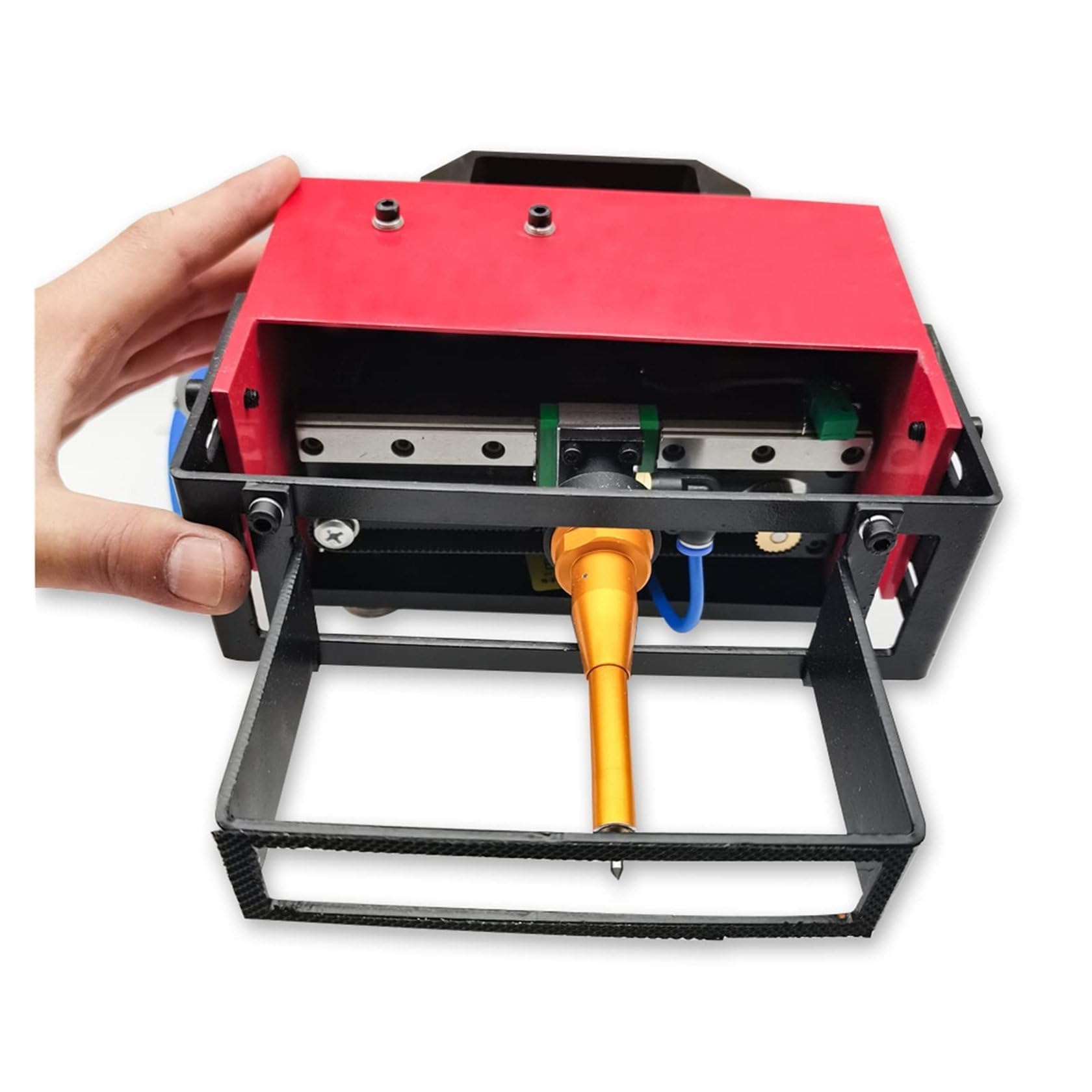 Herramienta de estampado de acero de 100x20mm de marcador de punto neumático de mano para números de serie VIN.El motor de cobre de grado industrial marca el plástico de madera de metal hasta HRC60 co