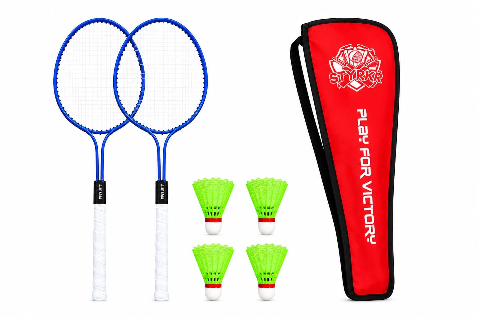 STYRKR Badminton Set for Adults & Kids – 2 Lightweight Steel Badminton Rackets, 4 Nylon Shuttlecocks, Carrying Bag Included, Outdoor Backyard Lawn Beach Sports Game Equipment-picture-12