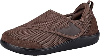 Eagsouni Extra Weit Diabetiker Schuhe Damen Herren Leichte Atmungsaktive rutschfest Orthopädische Hausschuhe mit Klettverschluss Senioren Walkingschuhe Rehaschuhe für Geschwollene Füße