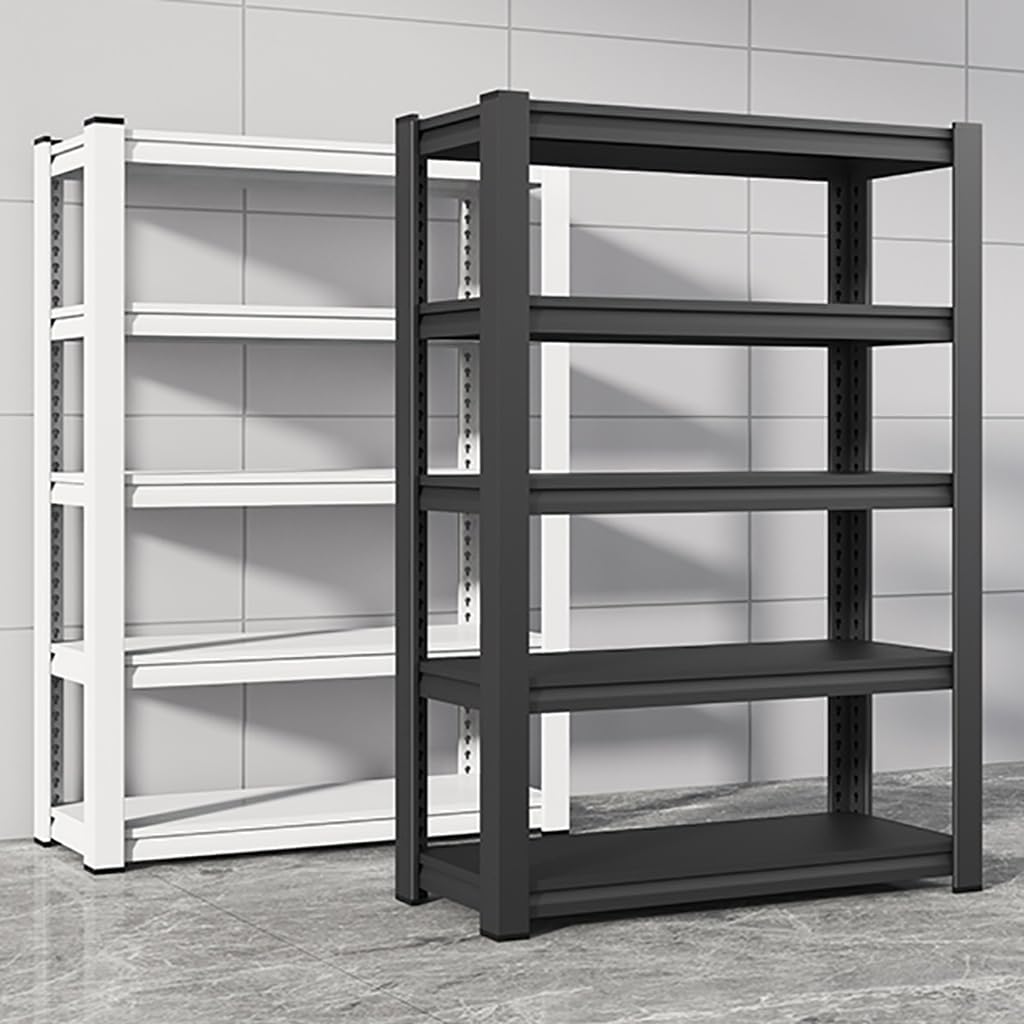 Scaffale da cucina in metallo a 5 ripiani, staccabile, resistente, nero, 60 x 40 x 150 cm, ideale per cucina, garage o ufficio
