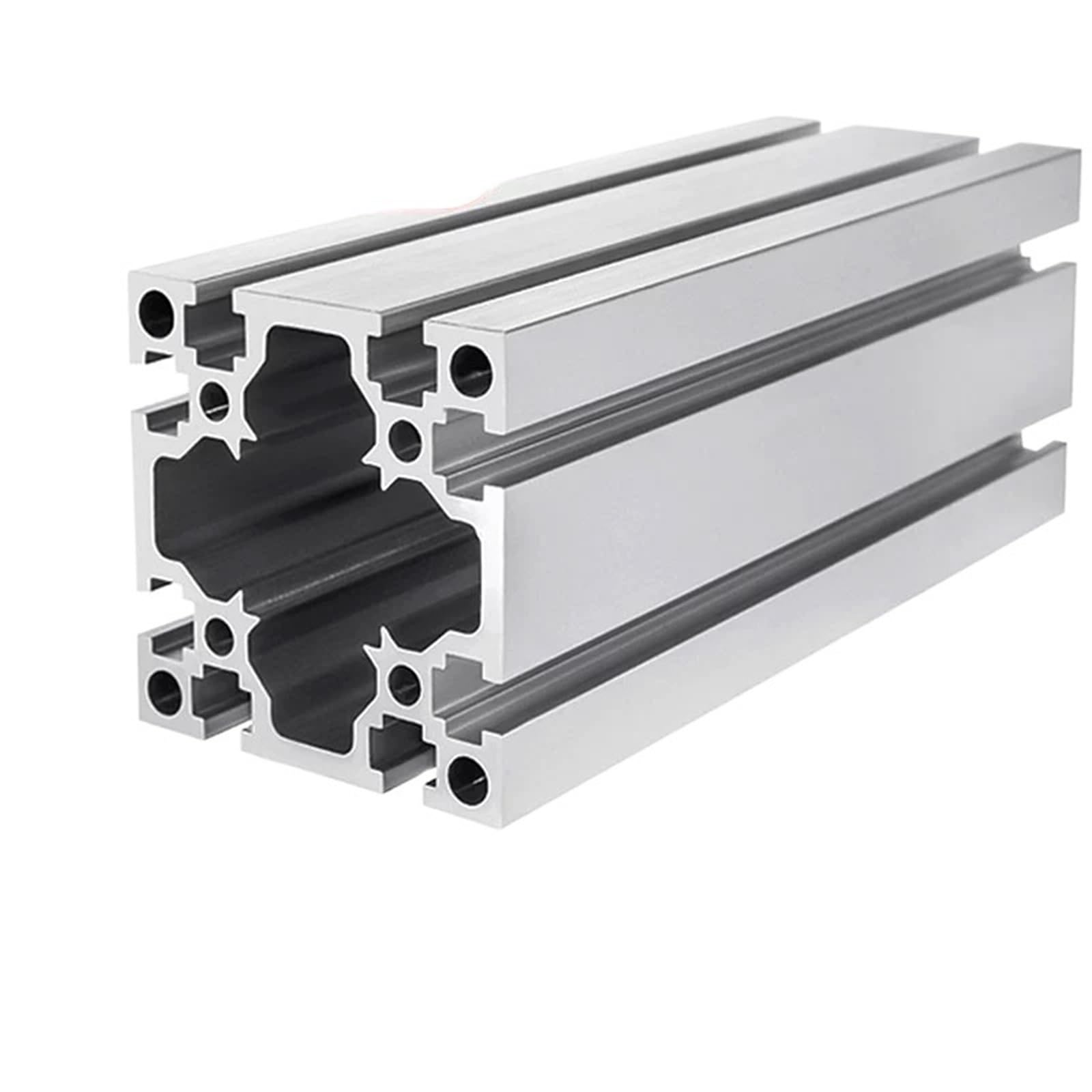 GTPBAO Profili estrusi in alluminio 8080 Profilo anodizzato argento 80x80mm Telaio tubolare quadrato for impieghi gravosi for piattaforma industriale Binario estruso(550mm 21.65" long)