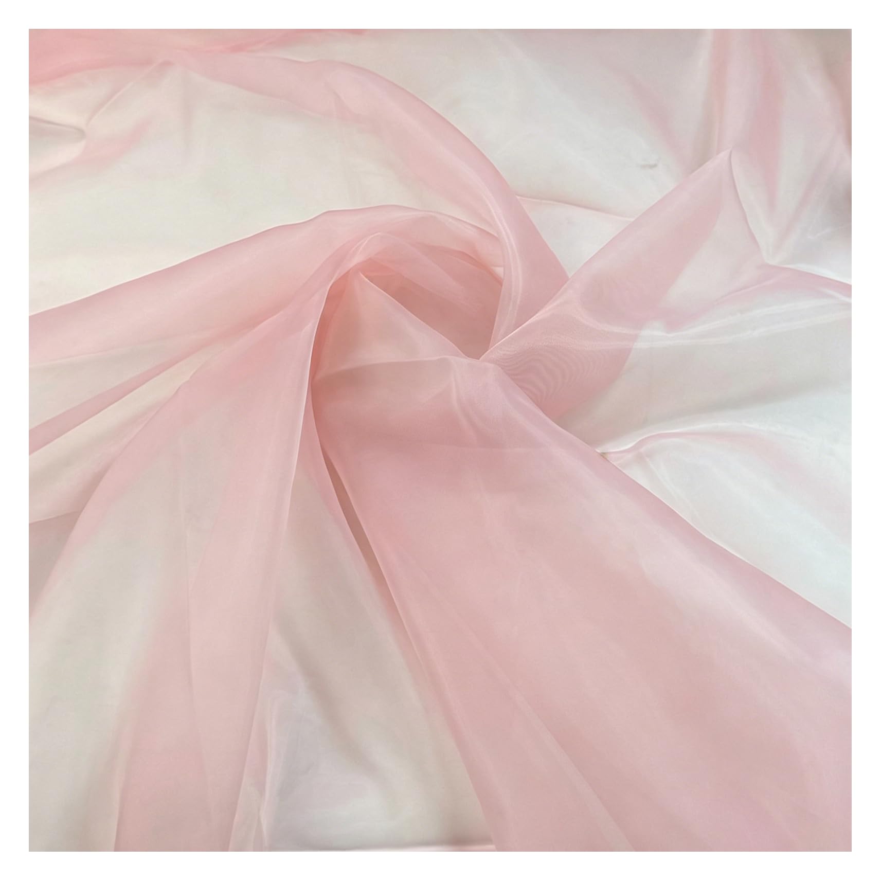 10M x 1.5M Organza Stoff Meterware Transparent Stoffe Zum Nähen Tüll Dekostoff Netzstoff Organza Modestoff Glänzend Kostümstoff für Tischdecken, Kleidung, DIY Basteln, Hochzeitsdeko
