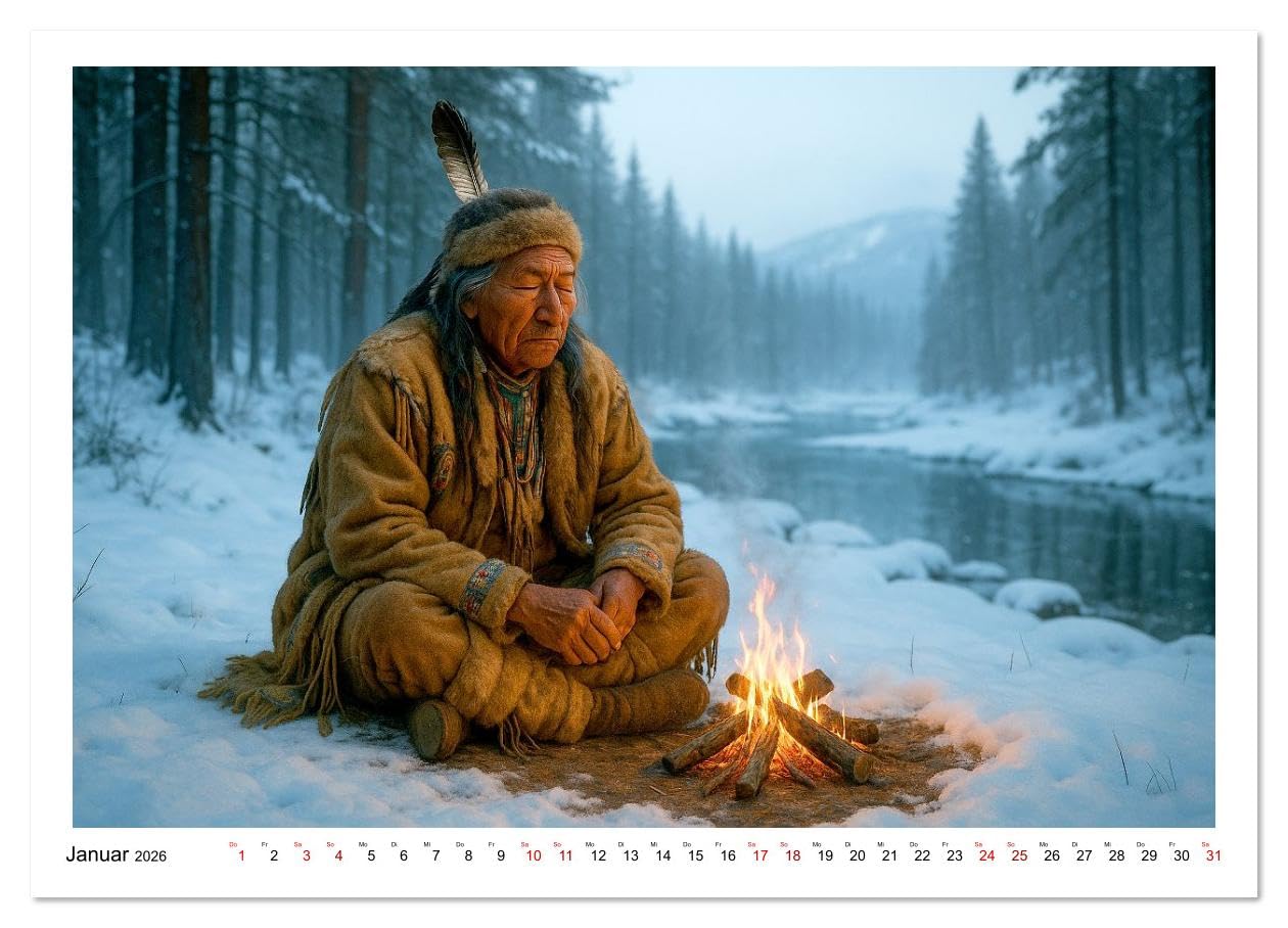 Spirituelle indianische Reise (hochwertiger Premium Wandkalender 2026 DIN A2 quer), Kunstdruck in Hochglanz: Bilder, die die Seele streicheln - voll ... spiritueller Verbundenheit (CALVENDO Glaube)