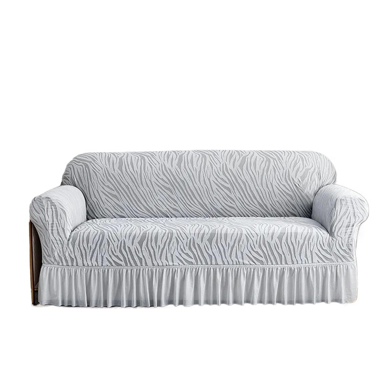 SUBLXPoten Sofa Cover with Skirt 1/2/3/4 Seat Sofa Slipcover with Skirt Easy Fitted for Living Room Couch Cover Washable(Color 7,2-Seater-145-185cm)