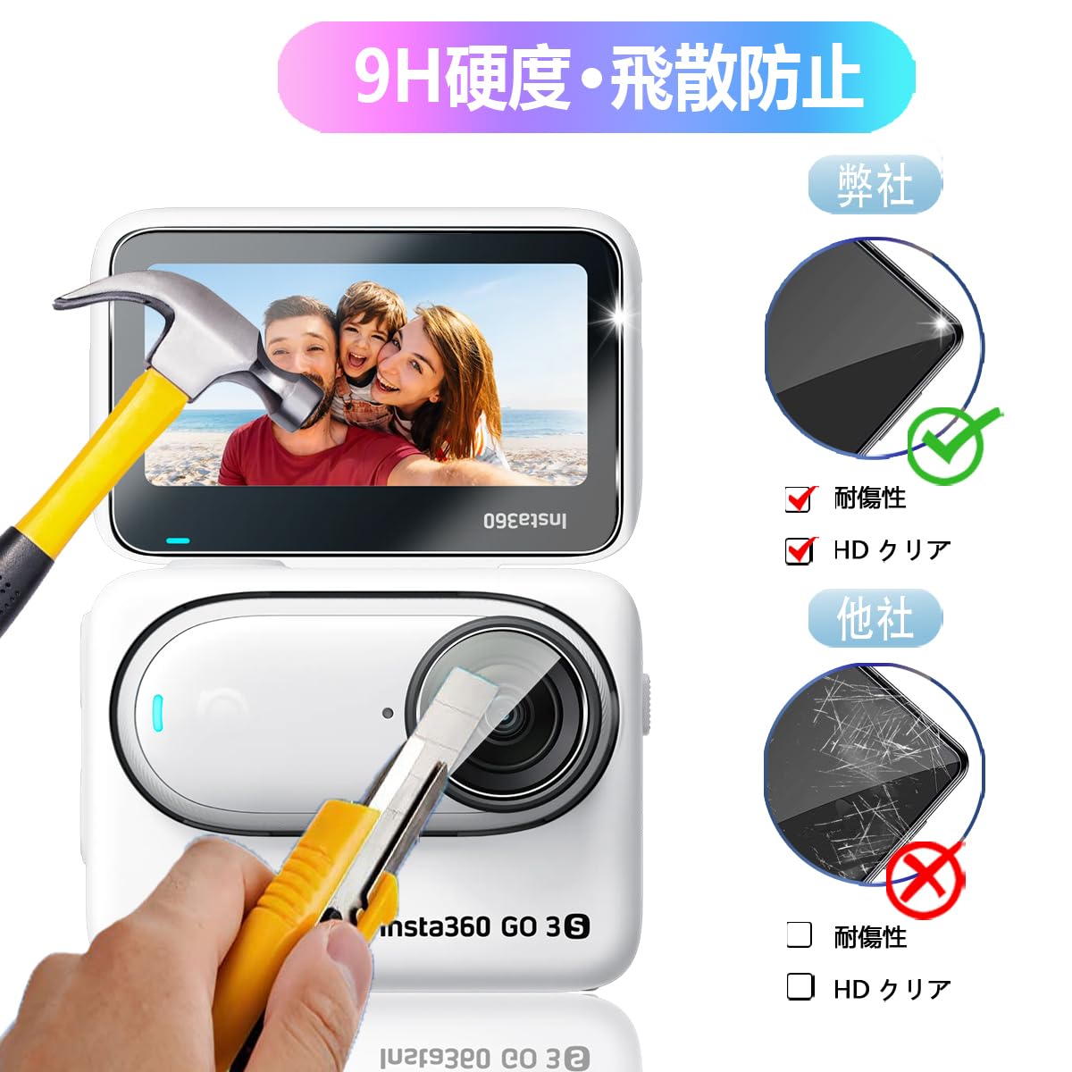 Insta360 Go3S カメラフィルム 2枚 + レンズ保護フィルム 2枚 Amazon.co.jp: 【2+2枚セット】For Insta360 Go3S カメラ