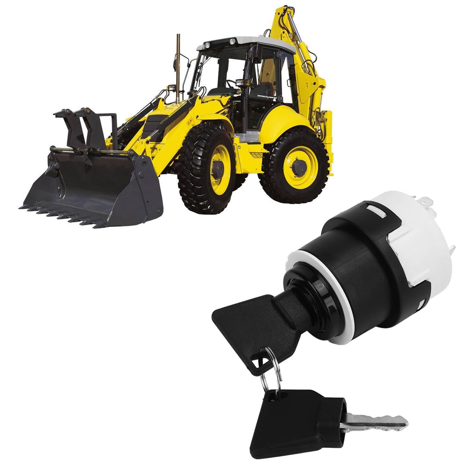 Interruptor de Encendido con Llave, Interruptor de Encendido y Llave, Duradero, Fácil de Instalar, Seguro, Respuesta Rápida 20500101 con 2 Llaves para Tractor