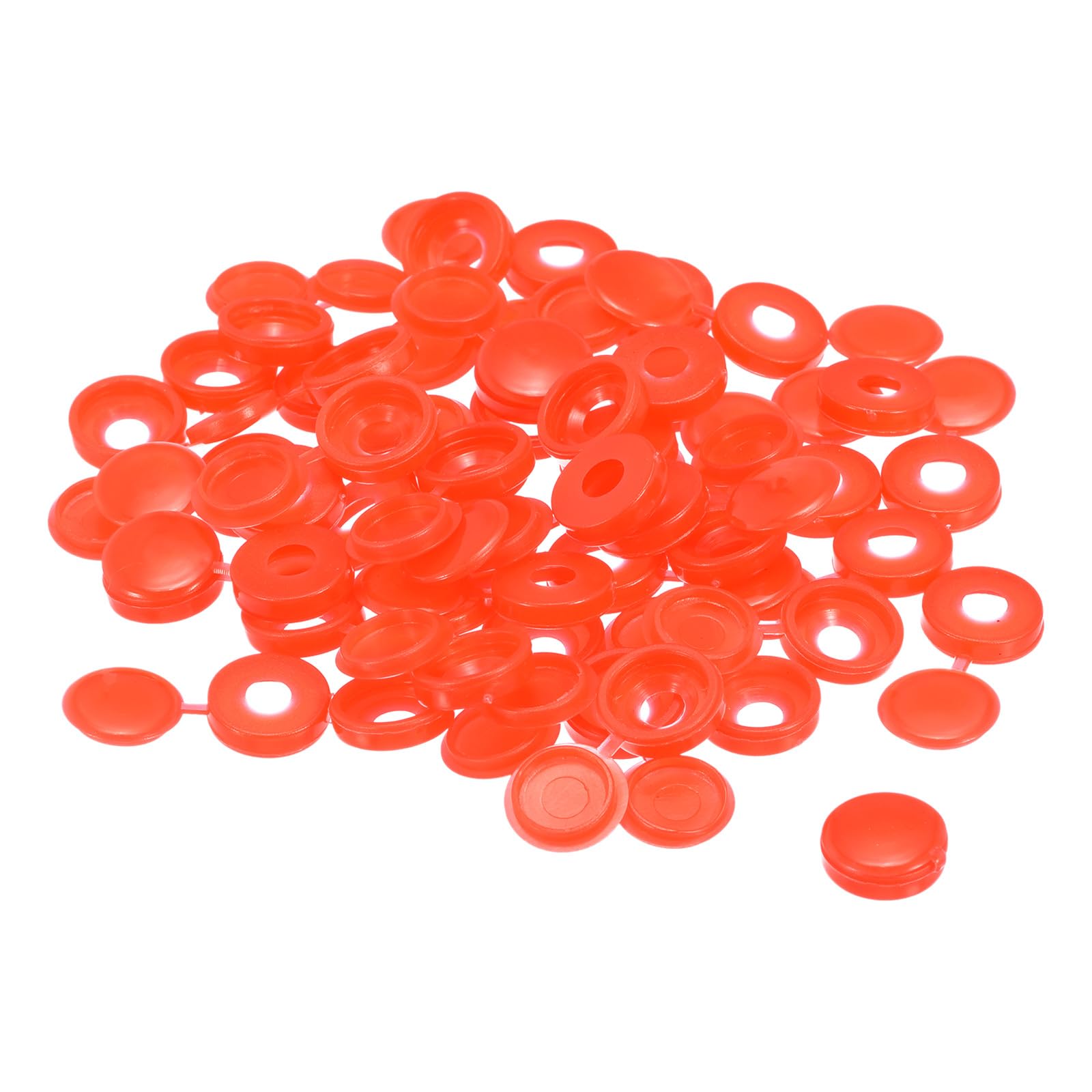 uxcell 200Pcs 5mm Hinged Screw Cover Caps Plastic Fold Screw Snap Covers Washer Flip Screw Protection Cover for M3 M4 M5 Screws, Red