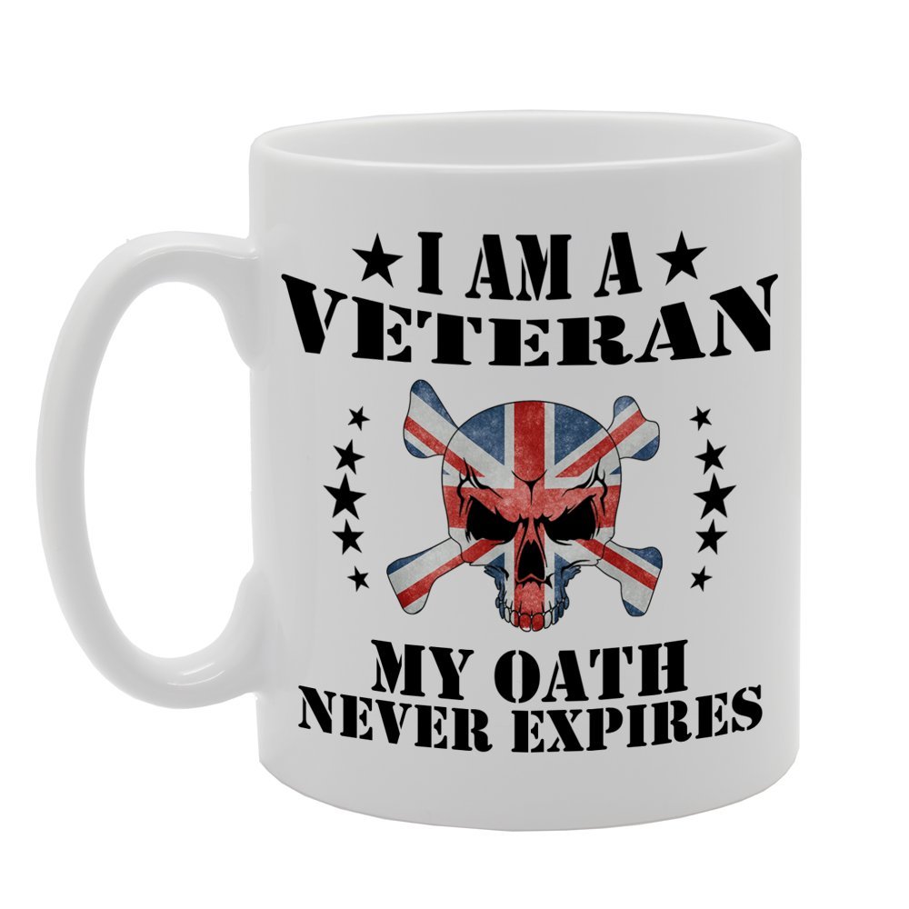 Coralgraph Inc Men's White Mg651 I Am A Veteran My Oath Never Expires Novelty Gift Printed Tea Coffee Ceramic Mug