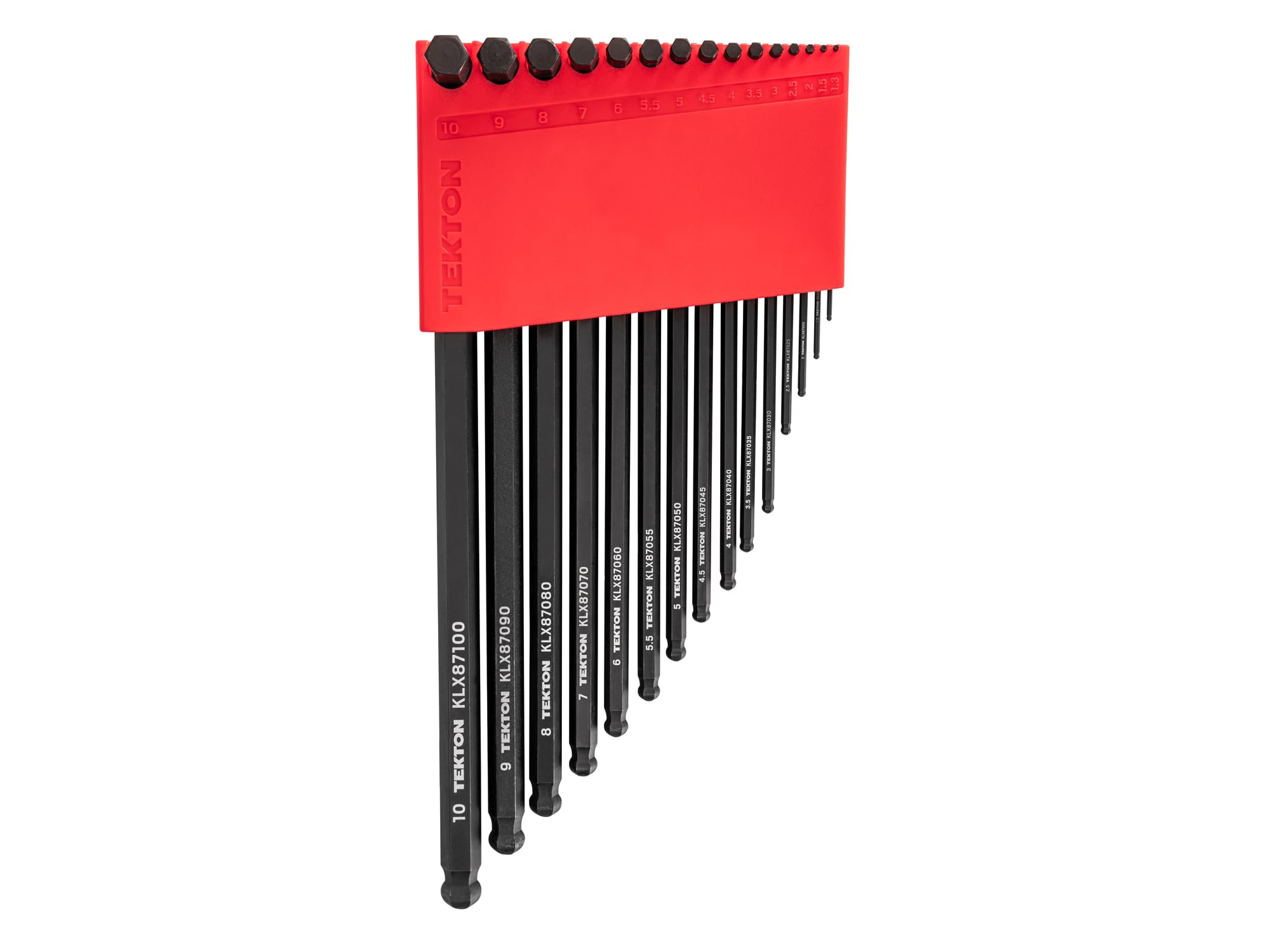 TEKTON Short Arm Ball End Hex L-Key Set with Holder, 15-Piece (1.3-10 mm) | KLX91213