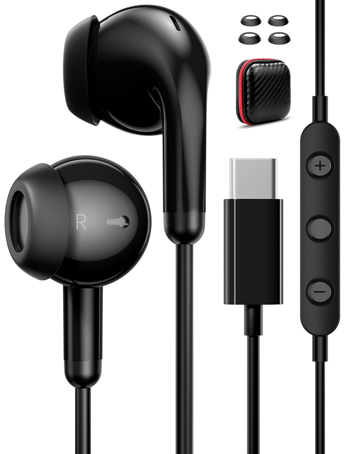 Type C Headphones for iPhone 16 Pro Max 15 Plus Wired Earbuds with HD Mic for iPad Pro Air A16 2025, Lightweight Small Ear USB C Earphones for Samsung Galaxy S25 Ultra S24 S23 S22 FE A36 A26 Type C Headphones for iPhone 16 Pro Max 15 Plus Wired Earbuds with HD Mic for iPad Pro Air A16 2025, Lightweight Small Ear USB C Earphones for Samsung Galaxy S25 Ultra S24 S23 S22 FE A36 A26