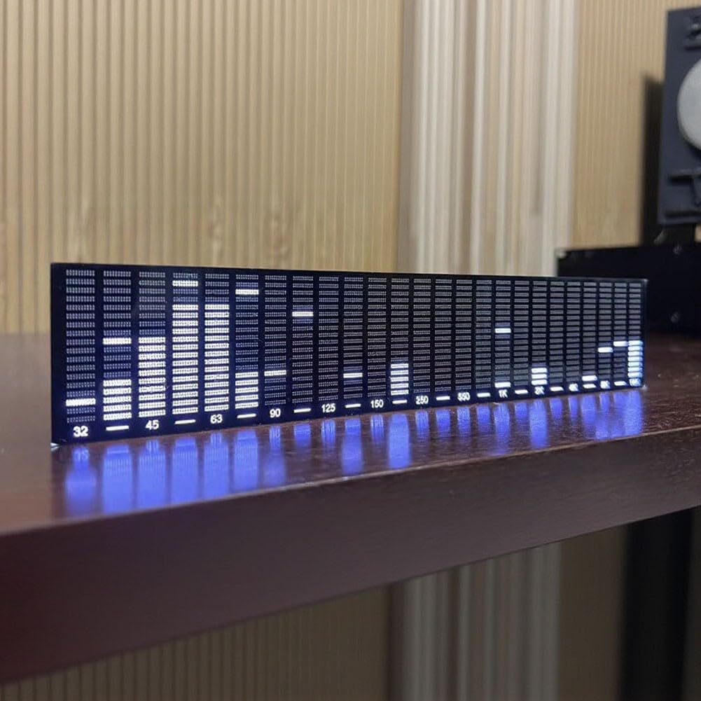 ReachMall Barra luminosa reattiva al suono con microfono Lampada ritmica musicale 25 cm audio per analizzatore di spettro per luci da palcoscenico per feste a casa nero