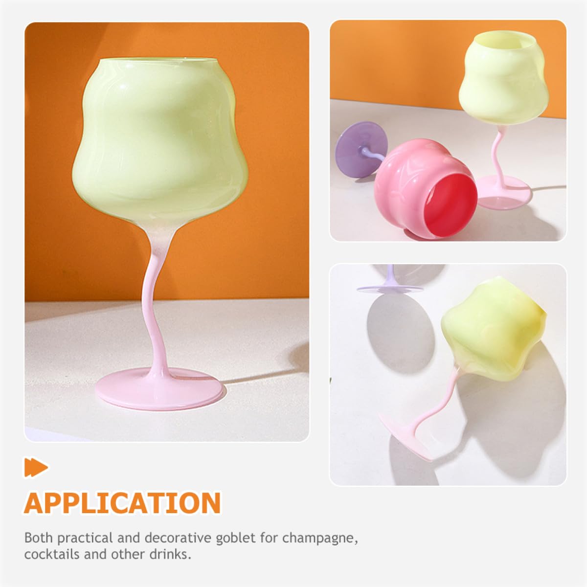 Luxshiny Bicchiere da Vino Creativo in Cristallo Leggero Superficie Liscia, Design Unico e Stile Elegante per Feste e Decorazioni Casalinghe