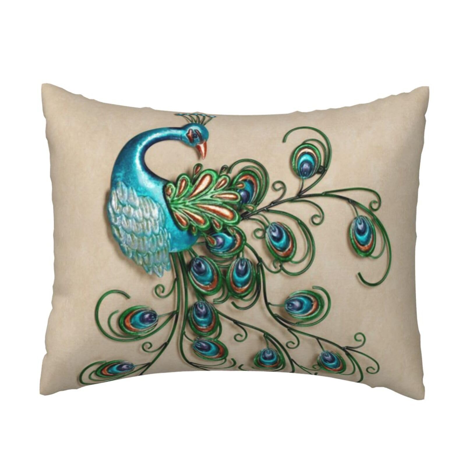 WSHFFILO Peacock pattern printed Pillow Case 20x26in Decorative pillowcase Throw Pillow Cover
