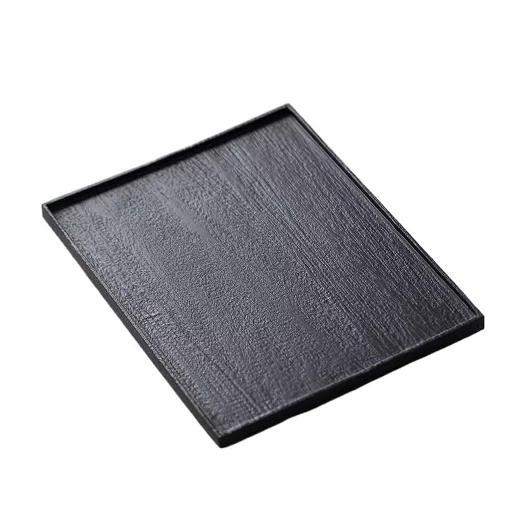 Bandejas Servir Comida Bandeja De Té Cuadrada Negra Madera Maciza Retro, For El Hogar, Mesa Seca For Sala Estar Mesa Cama