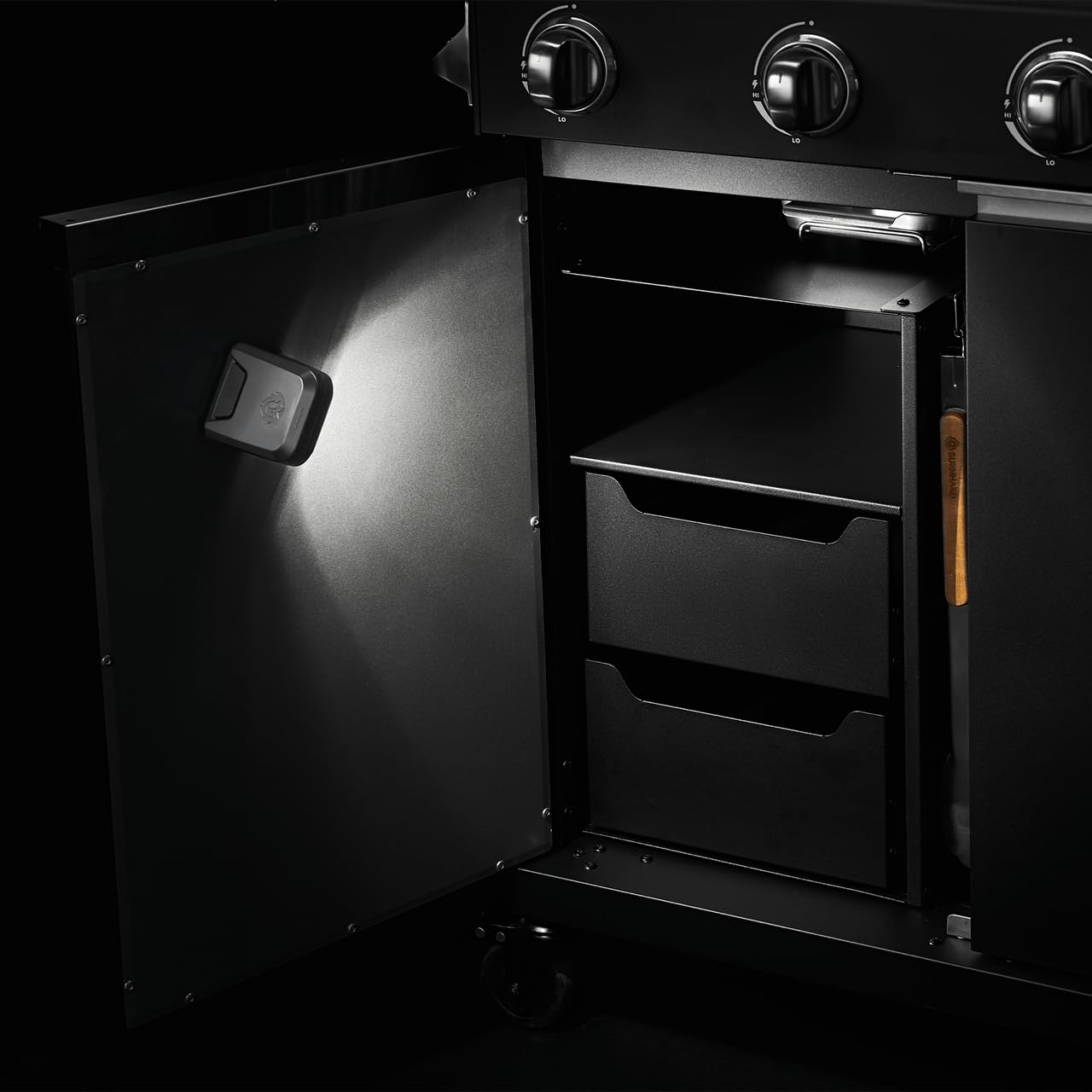 BURNHARD® LED-Grilllicht, magnetische Grillbeleuchtung, Grilllampe, Helligkeit: 120 Lumen, stromsparender Neigungssensor, akkubetriebene Lampe, Fast-Charging-Funktion, bis 69 Stunden Leuchtdauer