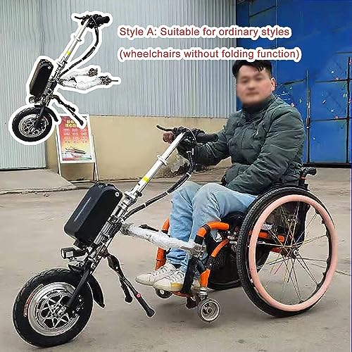 Elektryczny uchwyt do wózka inwalidzkiego, zestaw do konwersji mobilności 500 W z amortyzatorem dla większego komfortu i terapii rehabilitacyjnej