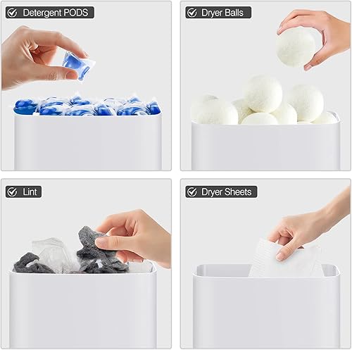 Miniatura 5 de MoKo Contenedor magnético de pelusa para cuarto de lavado, contenedor de ahorro para lavadora de baño, soporte de almacenamiento amplio, cesta de