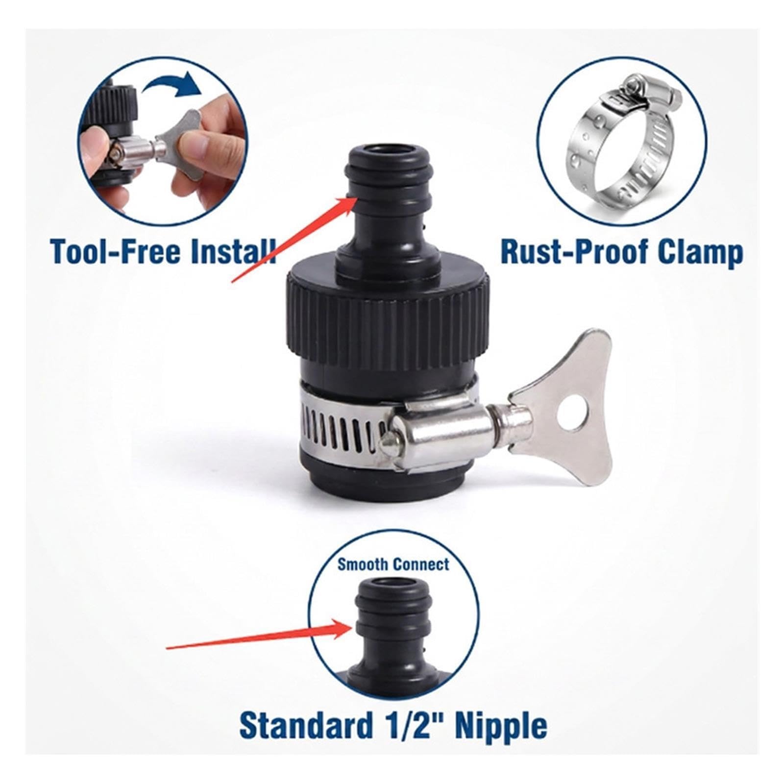 Raccord Tuyau D Arrosage Adaptateur de robinet d'eau universel durable