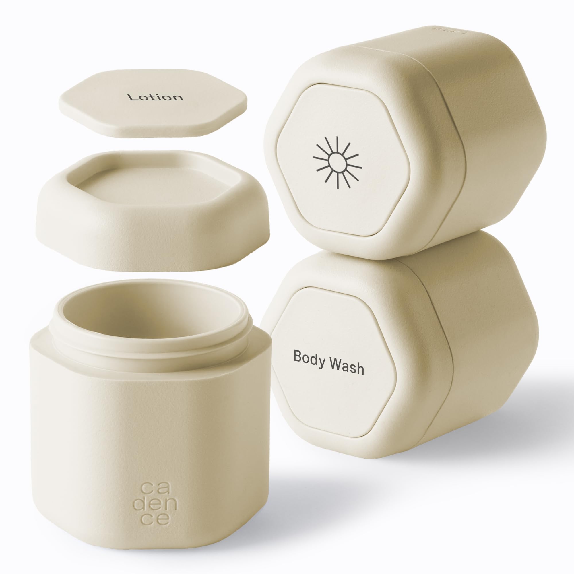 Amazon.com: Cadence Travel Containers, 3 Medium (1.32oz), Sand