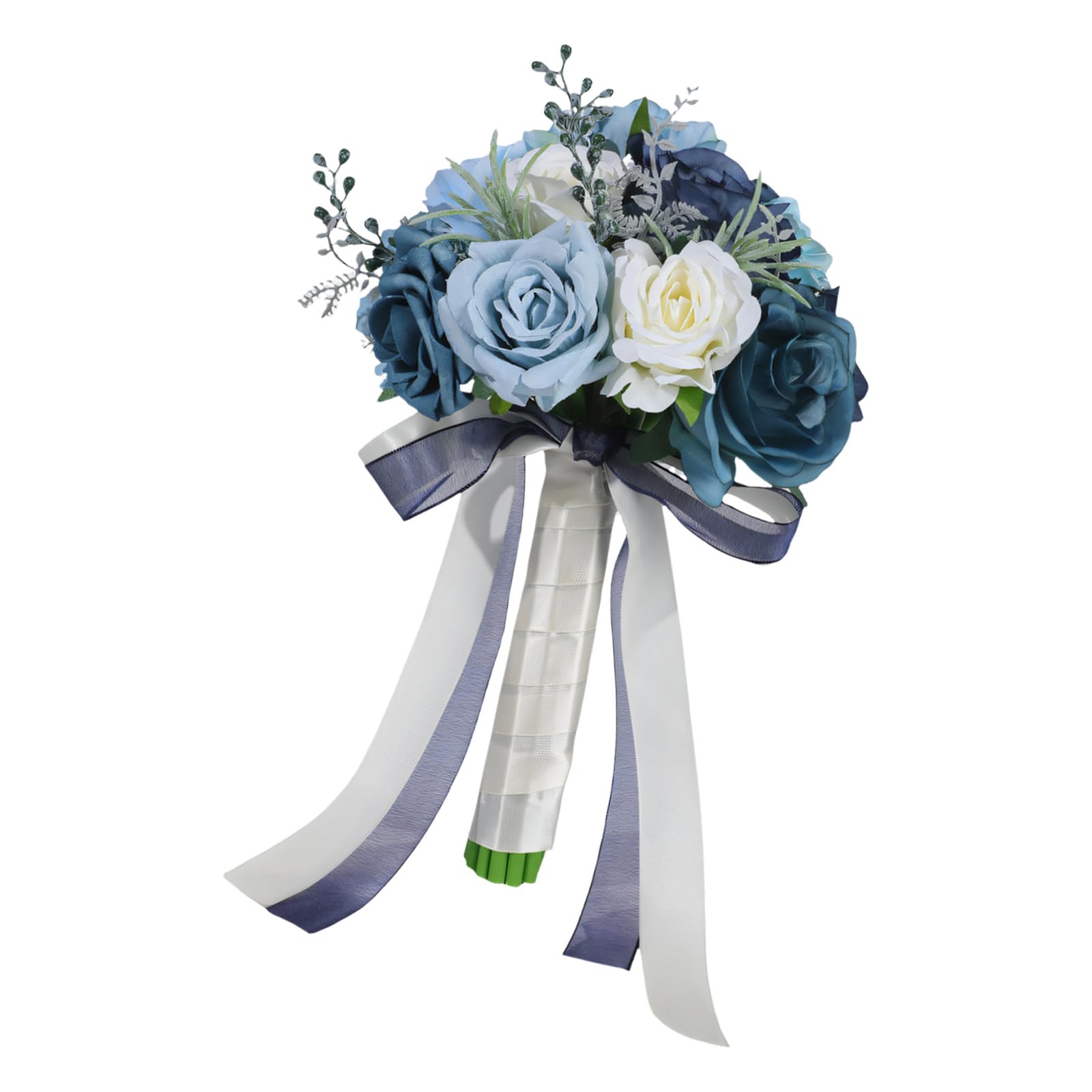 ZBIianxer White Silk Flower Bridal Bouquet Artificial Silk Floral Arrangement for Engagement Wedding Ceremony PhotoShoots Bridal Flower Bouquet