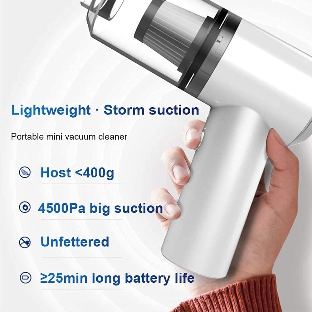 Vacío de automóviles, aspiradora de automóviles portátiles Alta potencia 45W / 4500PA para automóvil Limpieza interior con mojado o seco para hombres/mujeres