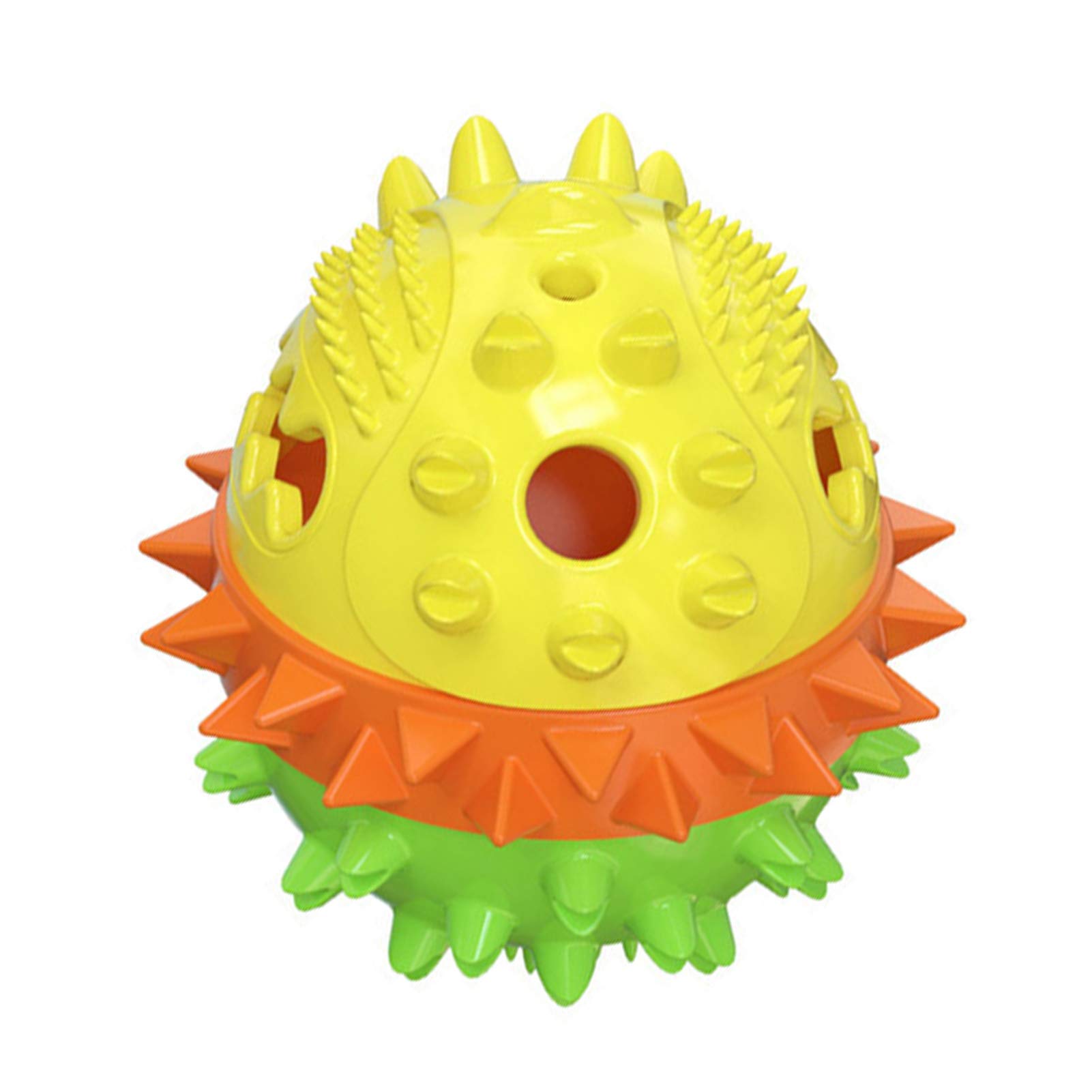 shlutesoy Dog Squeaky Toys,Dog Chew Toys,Pet Dogs Puppy Ball Food Container Tooth Cleaning Bite Chewing Training Toy Yellow Blue