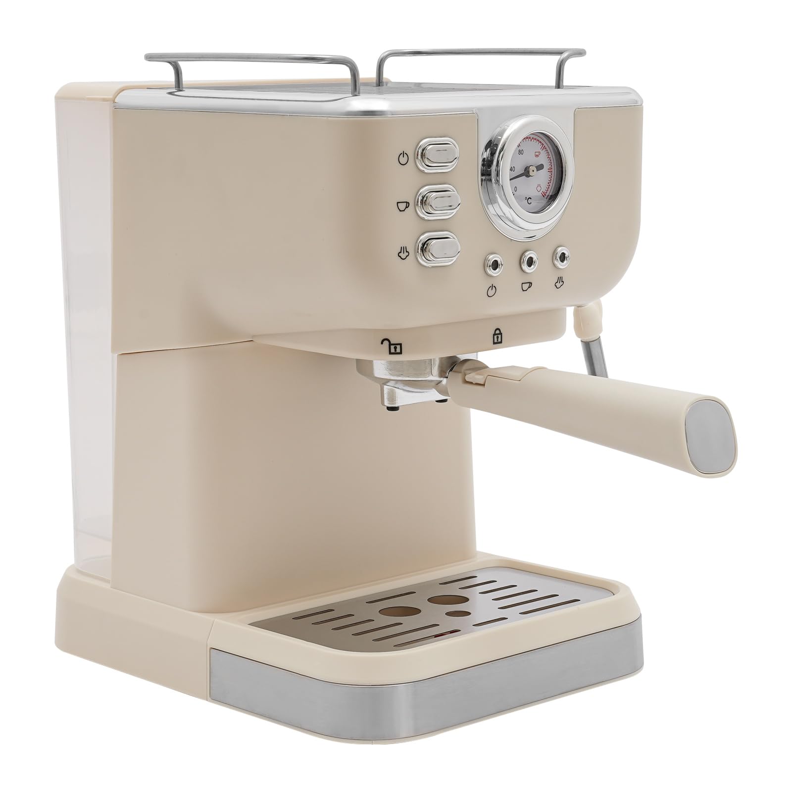 Ekspres do kawy Expresso Machine 2 w 1, sitko, do zmielonej kawy i kapsułek, biały, ekspres do espresso, szybkie nagrzewanie 20 bar, do cappuccino, latte i macchiato, zbiornik na wodę 1,5 l