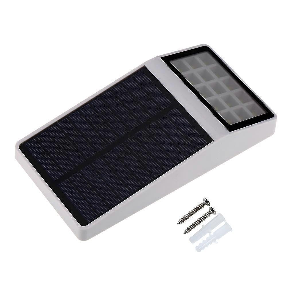 Joyhappst Image Color 15-Led Solar Powered Motion Sensor Wall Light Outdoor Garden Fence Path Lamp (White Housing)