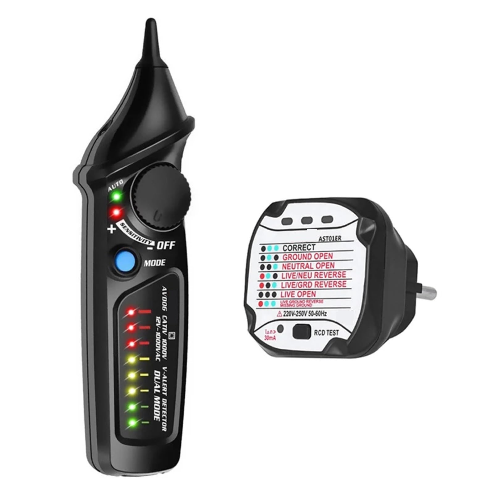 Kit De Verificación Seguridad Circuito, Detector Voltaje Y Comprobador Enchufes, Prueba Continuidad, Cable Vivo Neutro Identificación Precisa Eficaz(Safety Checkup Kits)